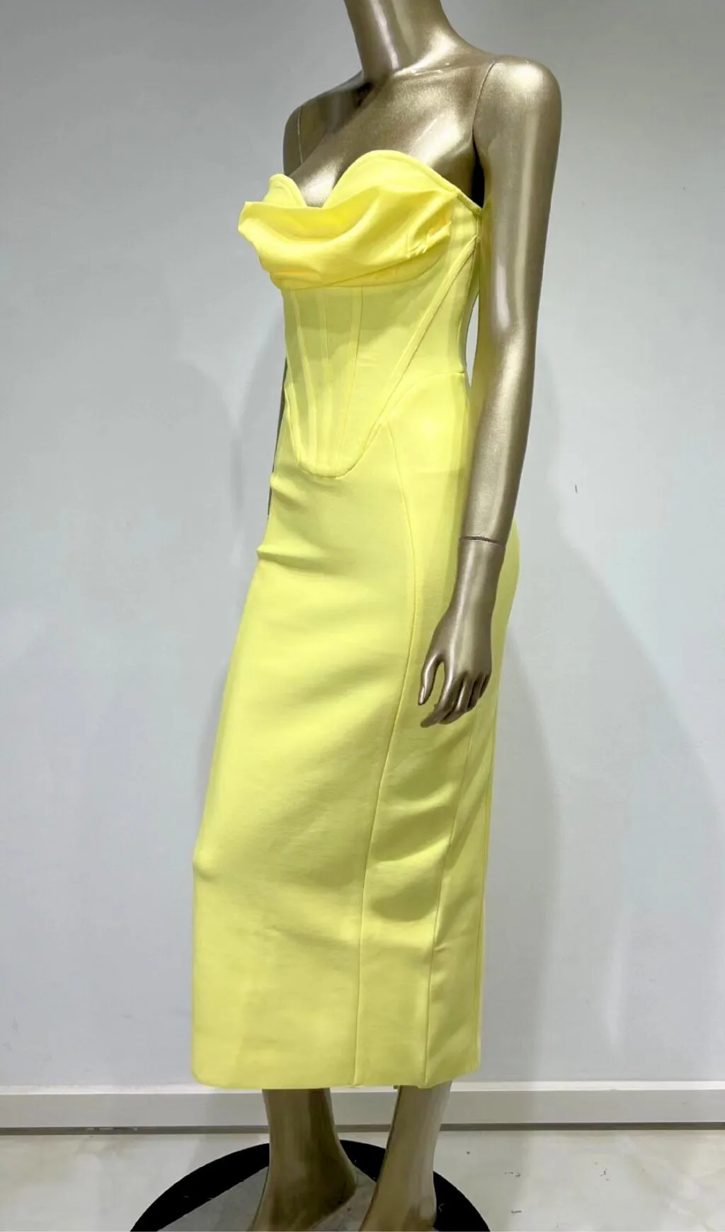 PATCHWORK STRAPLESS BANDAGE DRESS Gloria Lanvin