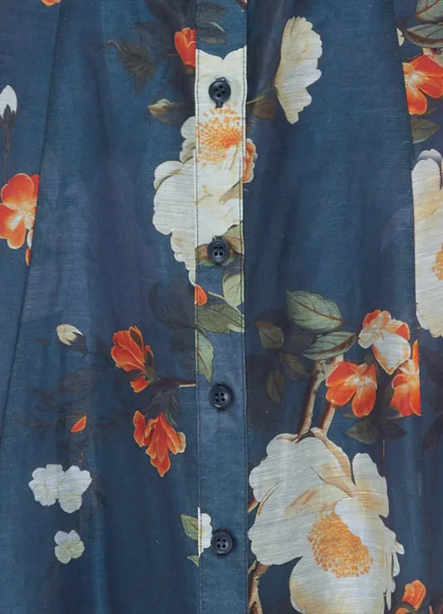 Pear Blossom Print Butterfly Sleeve Midi Dress Gloria Lanvin