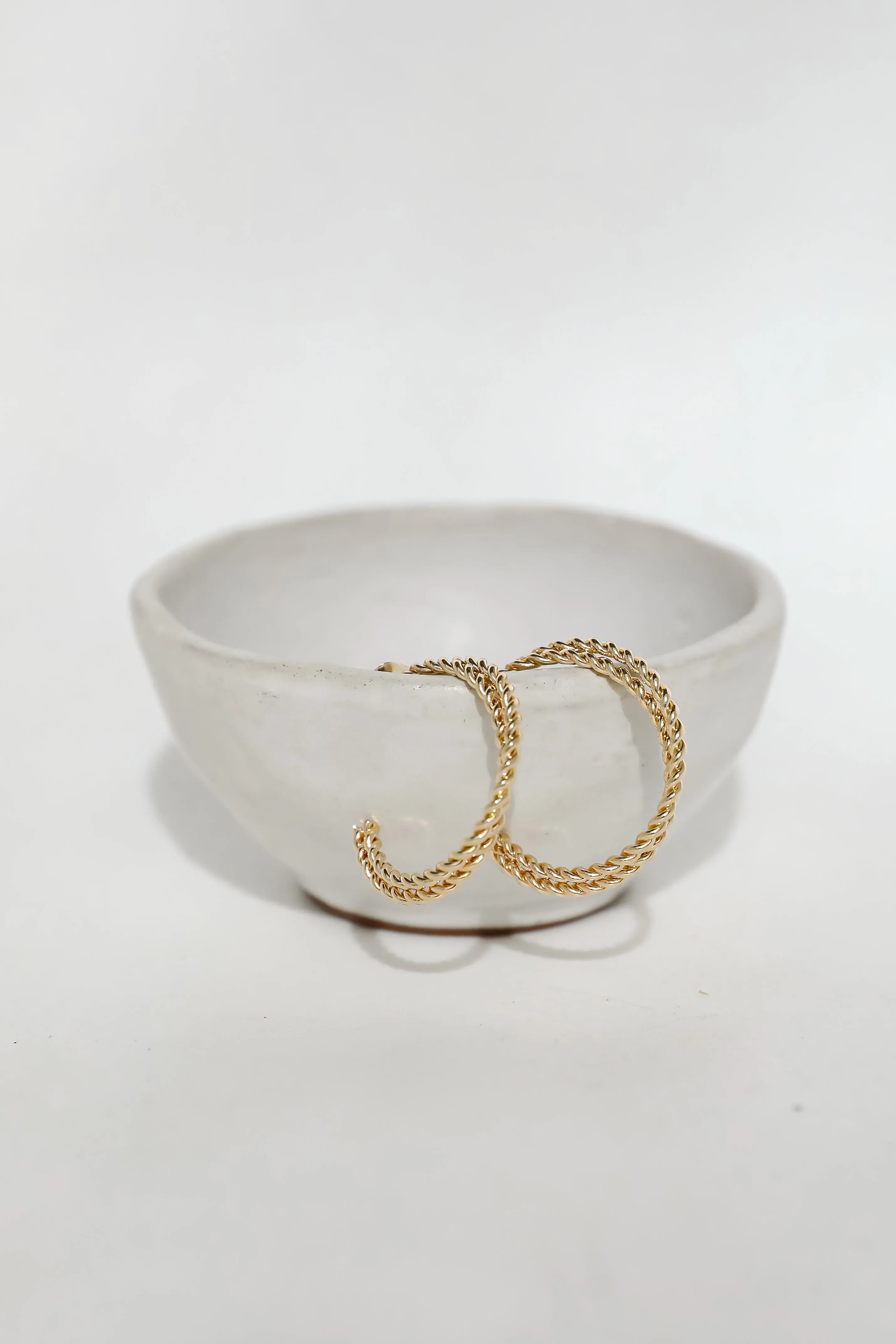 Penelope Gold Twisted Double Hoop Earrings