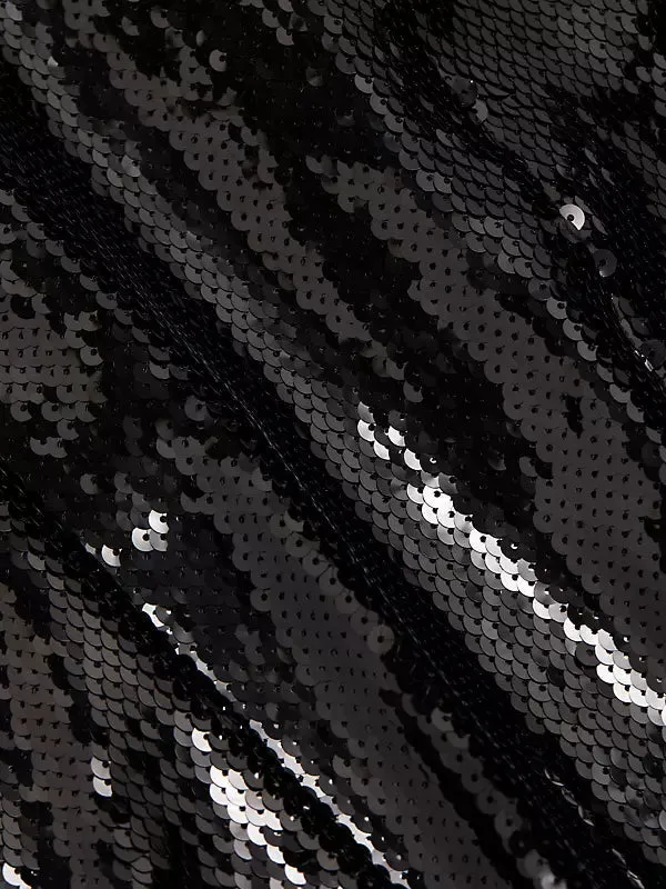 peplum waist sequin maxi dress in black Gloria Lanvin