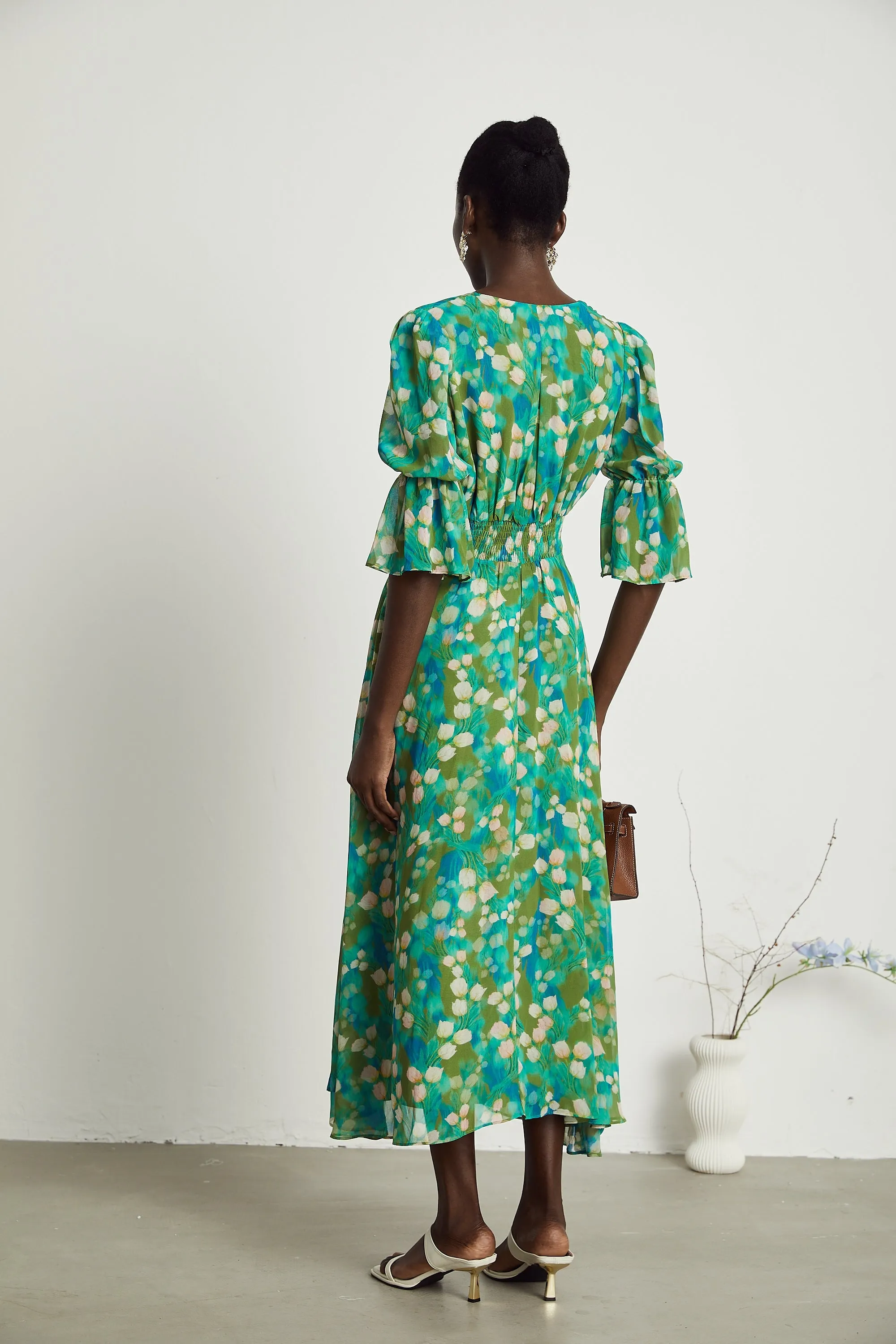 Perrine floral-print tulle midi dress Gloria Lanvin