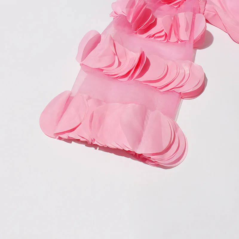 petals strapless tulle maxi dress in pink Gloria Lanvin