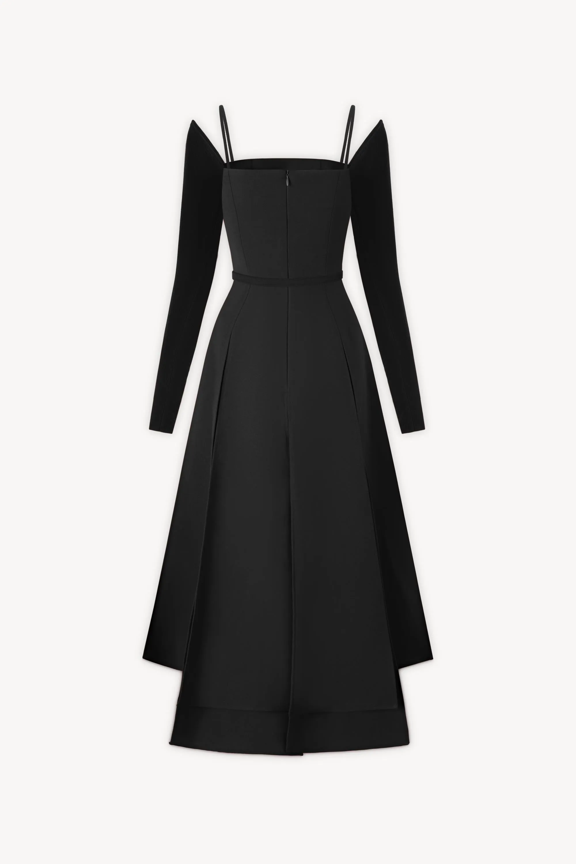 PHANTOM Fringed Midi Dress in black Gloria Lanvin