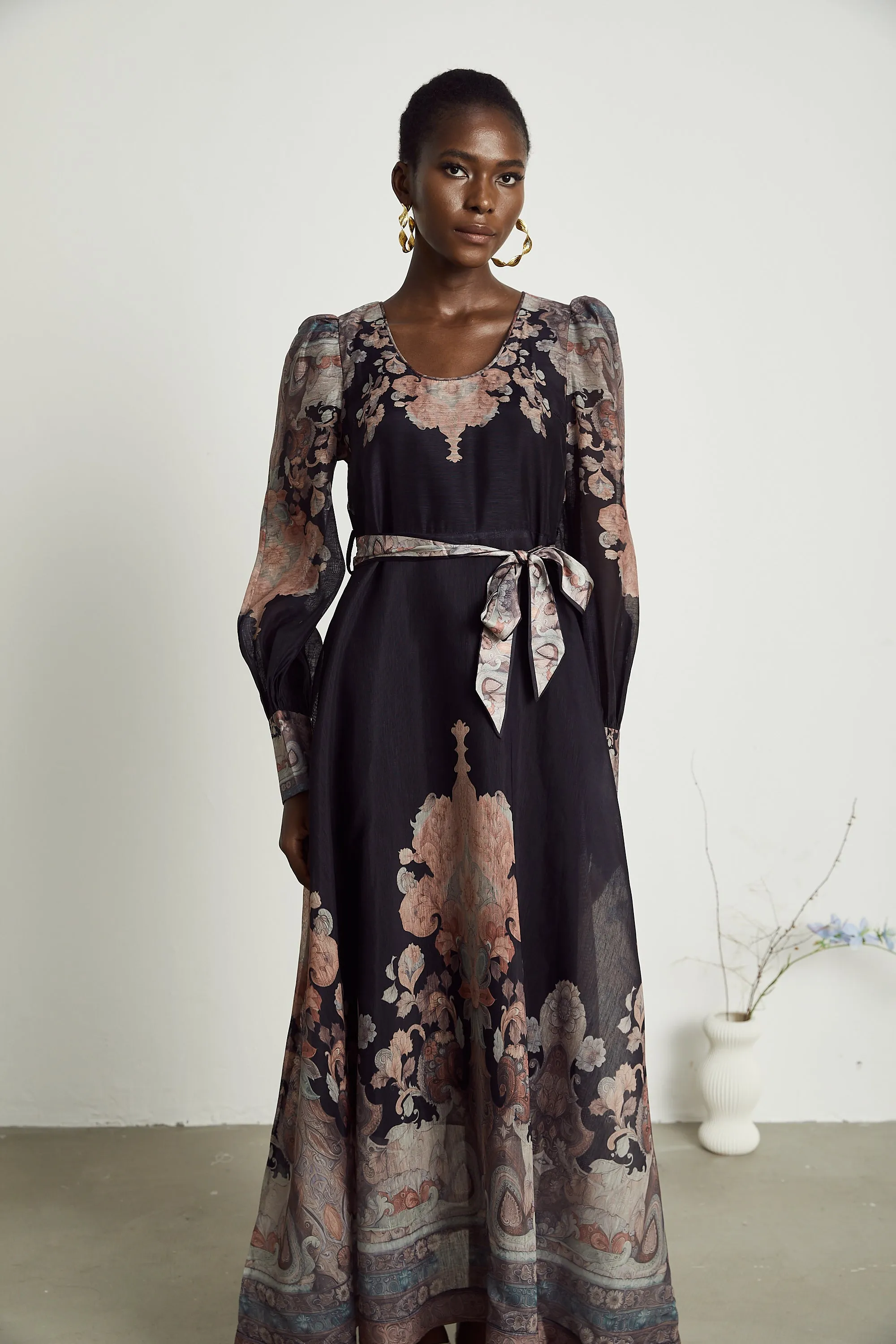 Philippine floral-print color blocked midi dress Gloria Lanvin