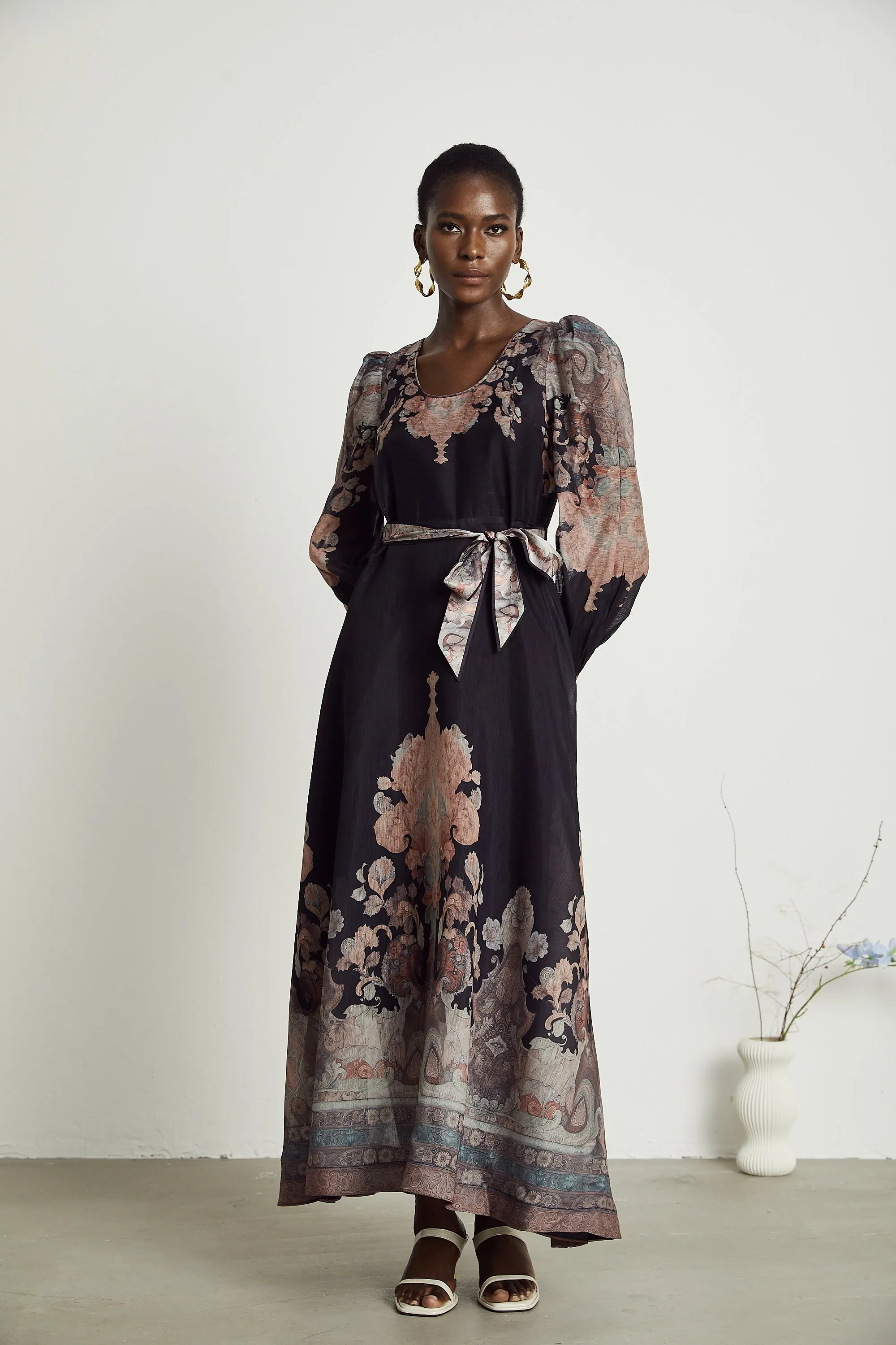 Philippine floral-print color blocked midi dress Gloria Lanvin