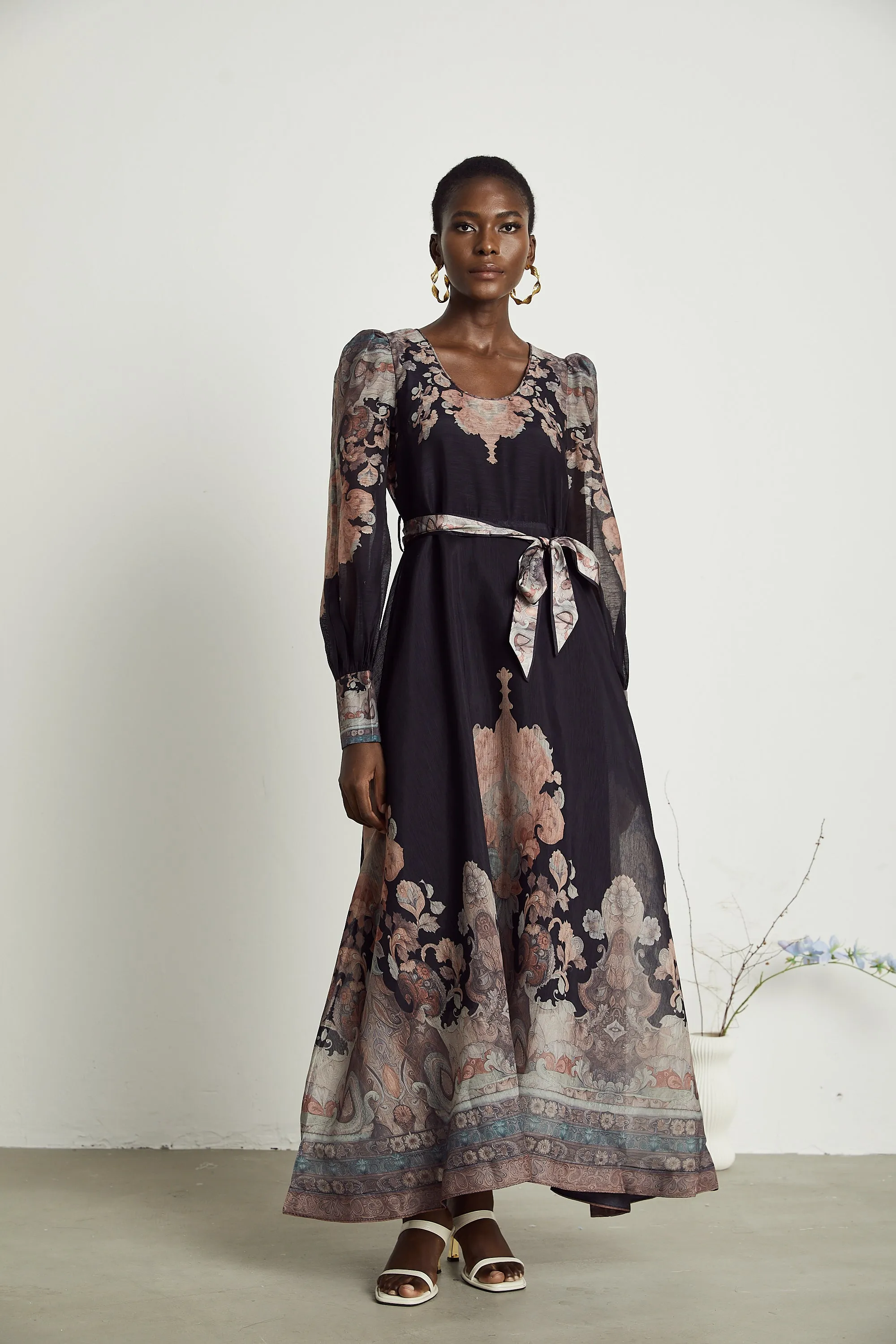 Philippine floral-print color blocked midi dress Gloria Lanvin