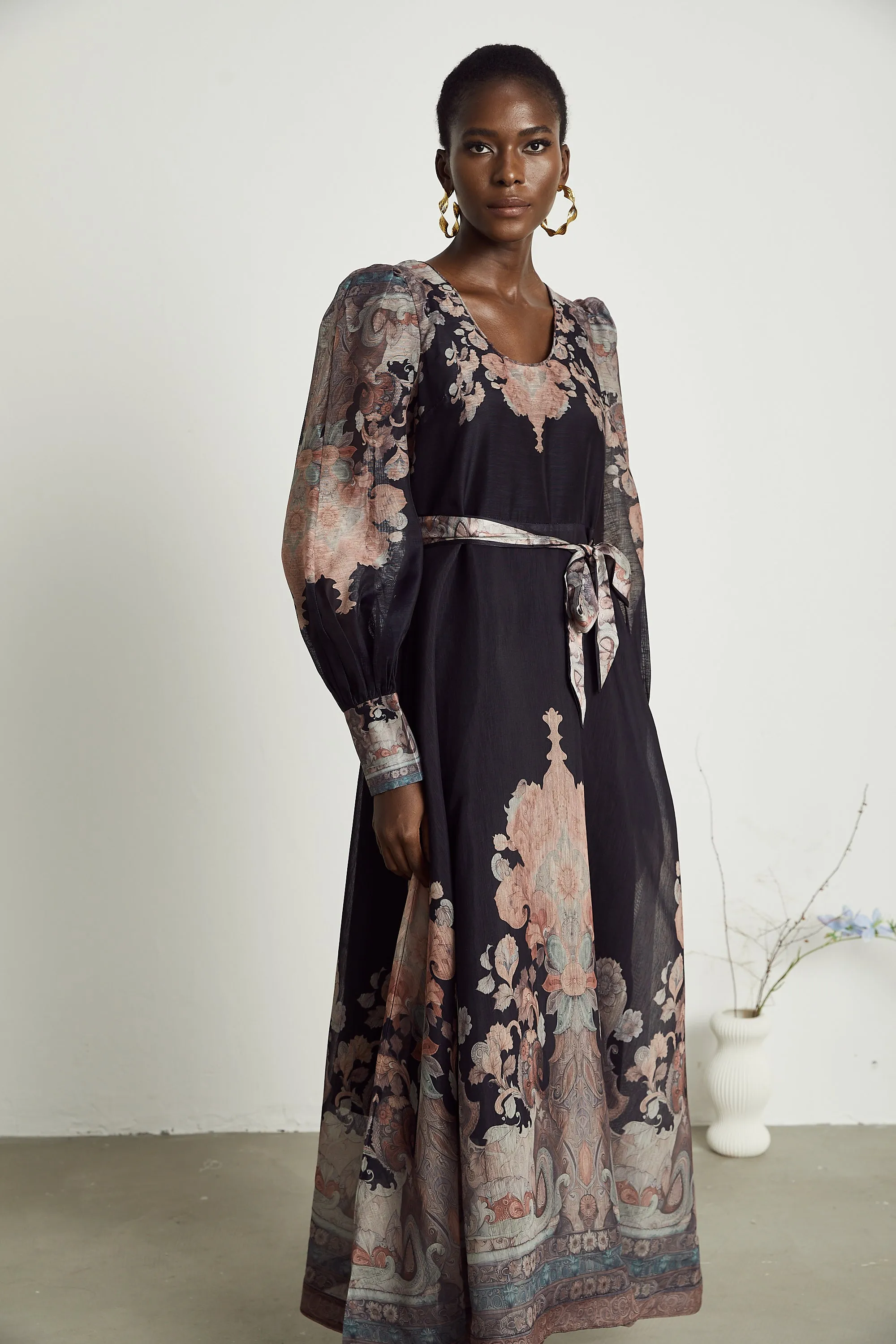 Philippine floral-print color blocked midi dress Gloria Lanvin
