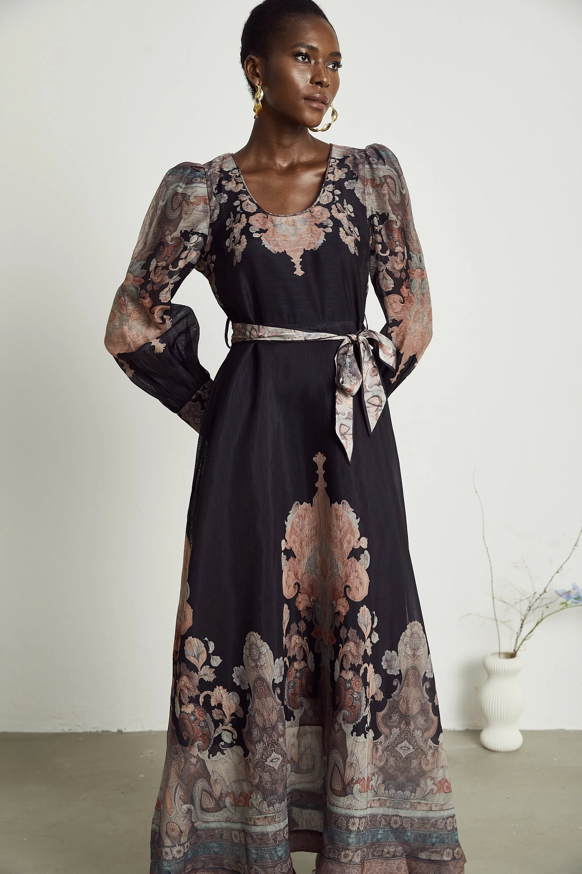 Philippine floral-print color blocked midi dress Gloria Lanvin
