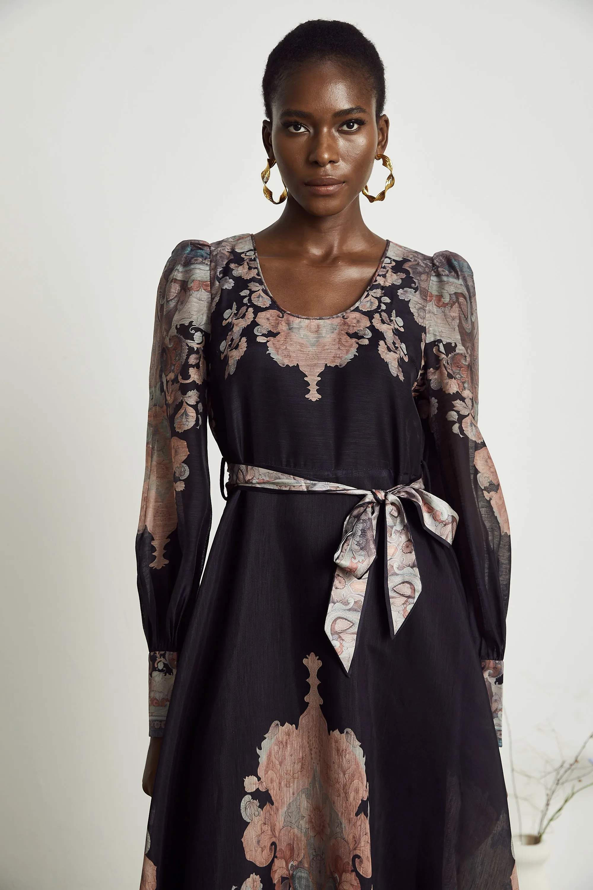 Philippine floral-print color blocked midi dress Gloria Lanvin