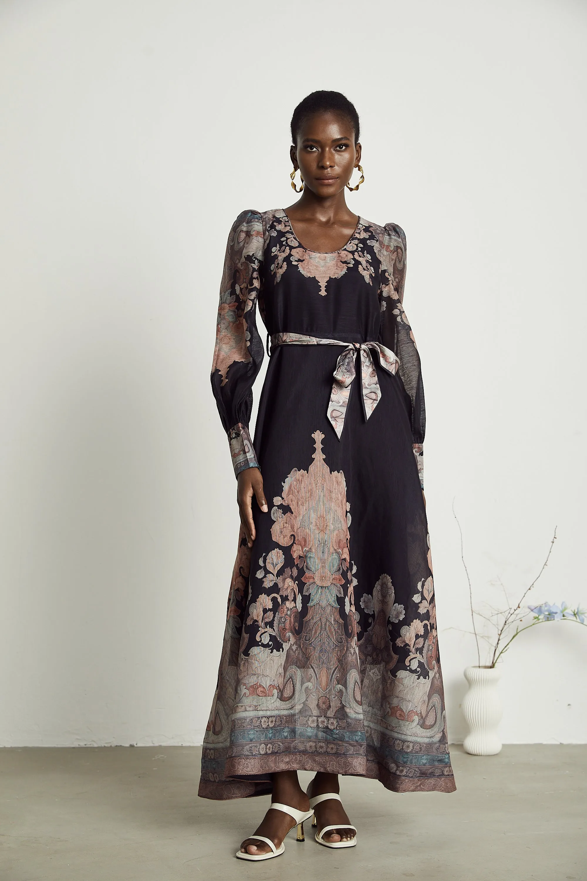 Philippine floral-print color blocked midi dress Gloria Lanvin