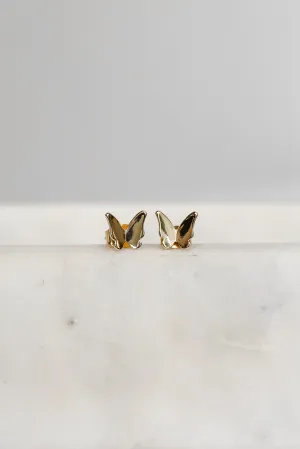 Phoebe Gold Butterfly Stud Earrings