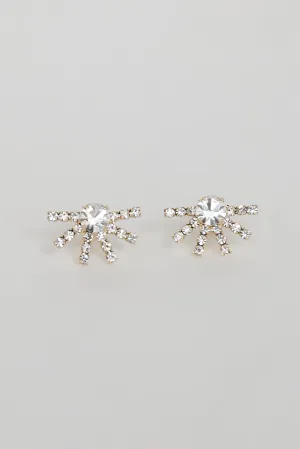 Phoebe Gold Rhinestone Sunburst Stud Earrings