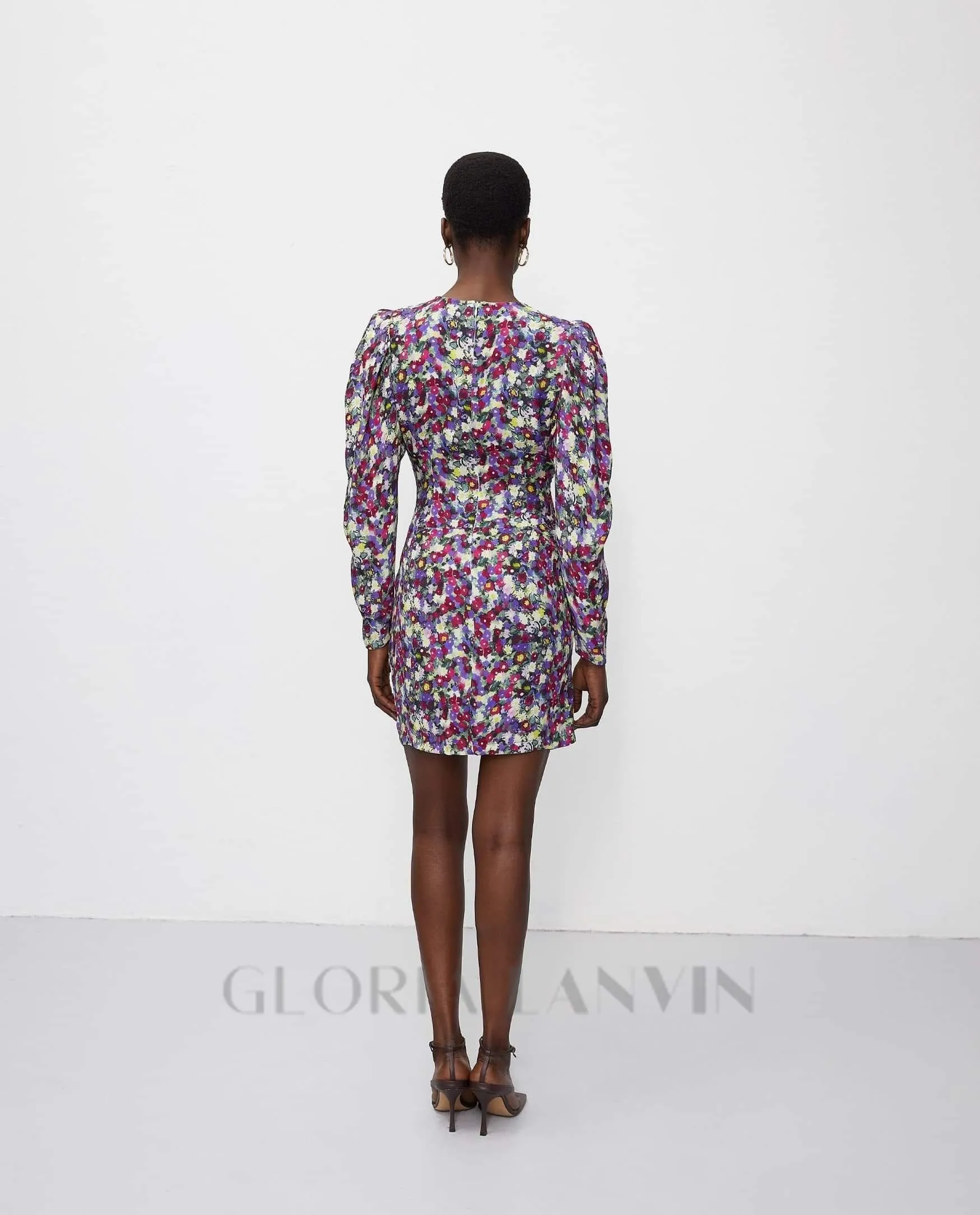 phoenix floral patterned mini dress Gloria Lanvin