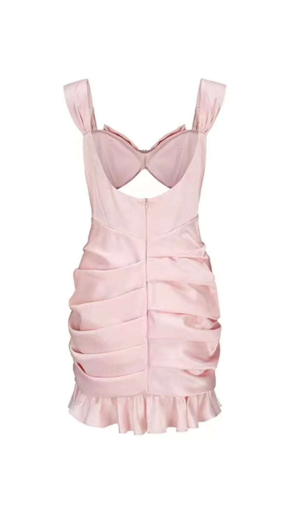 PINK BOW CUT OUT RUCHED MINI DRESS Gloria Lanvin