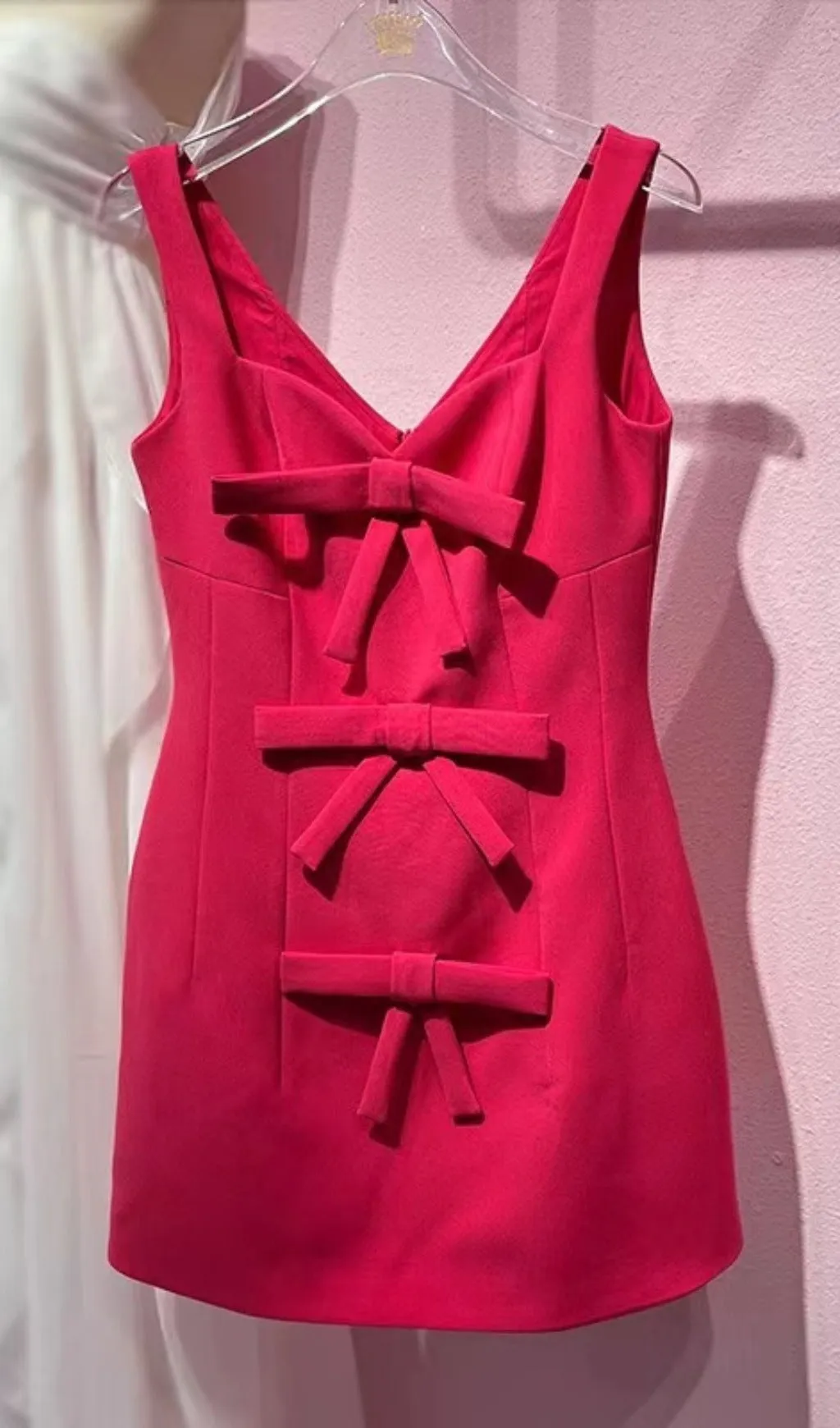 PINK BOWKNOT STRAPPY MINI DRESS Gloria Lanvin
