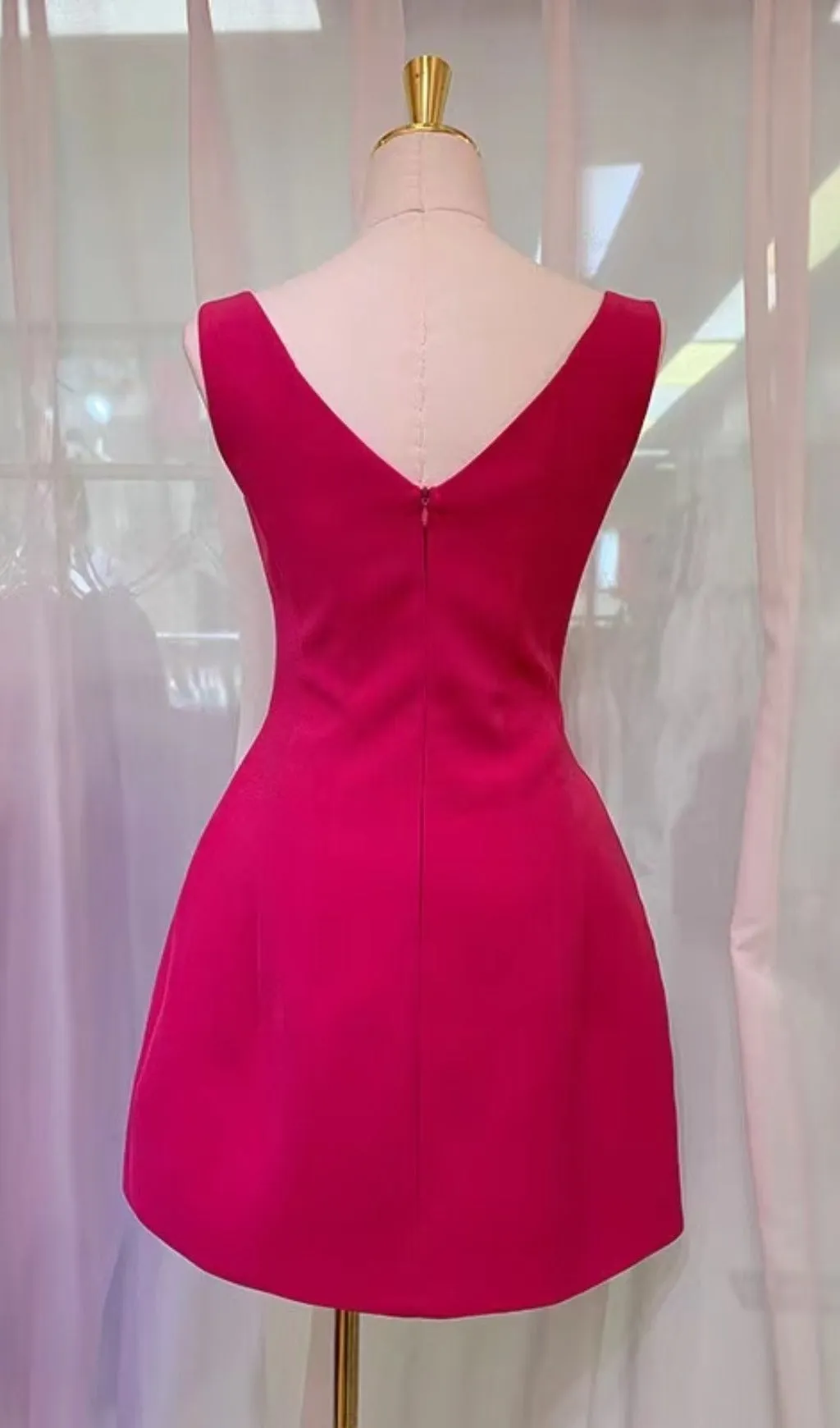 PINK BOWKNOT STRAPPY MINI DRESS Gloria Lanvin