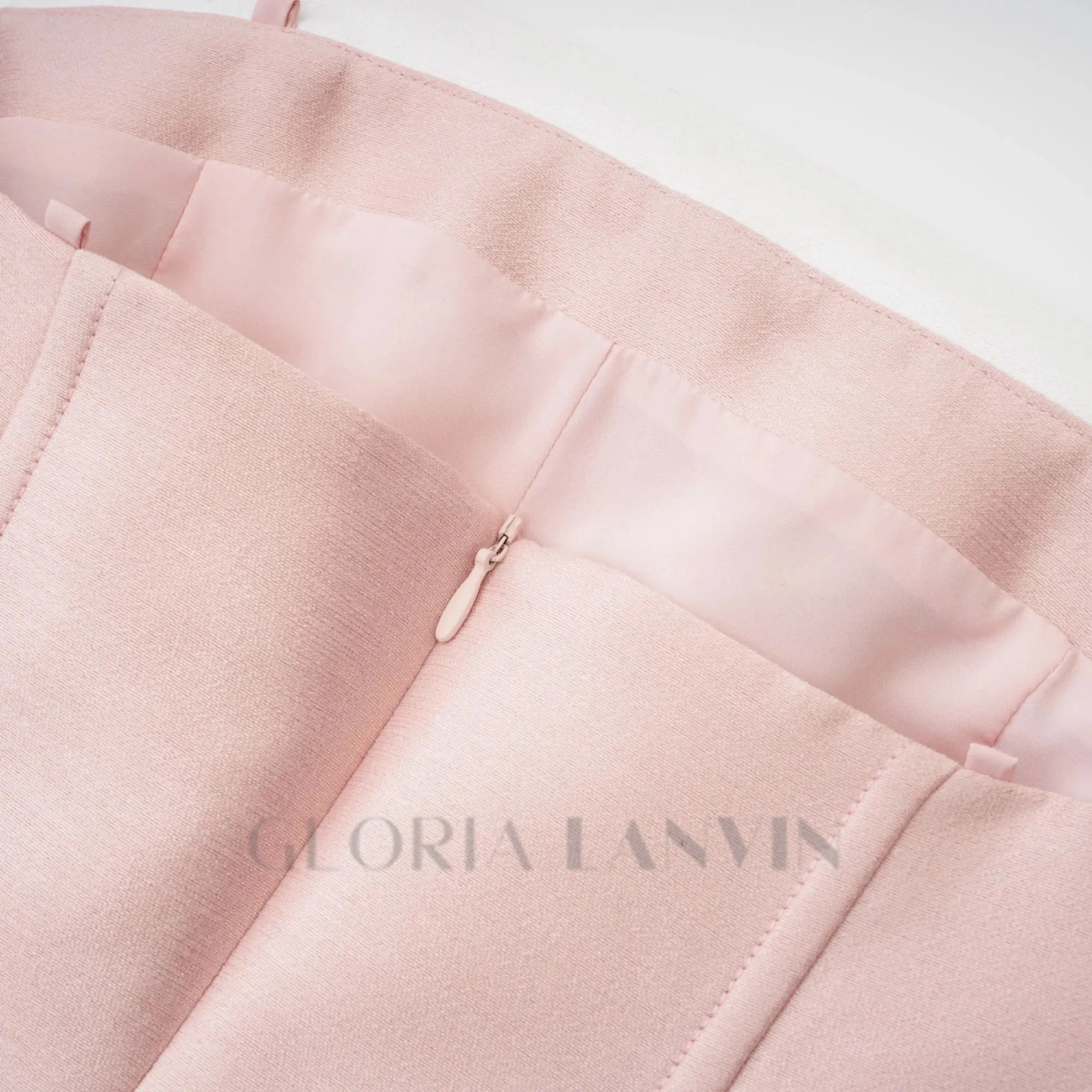 pink bowknot top skirt set Gloria Lanvin