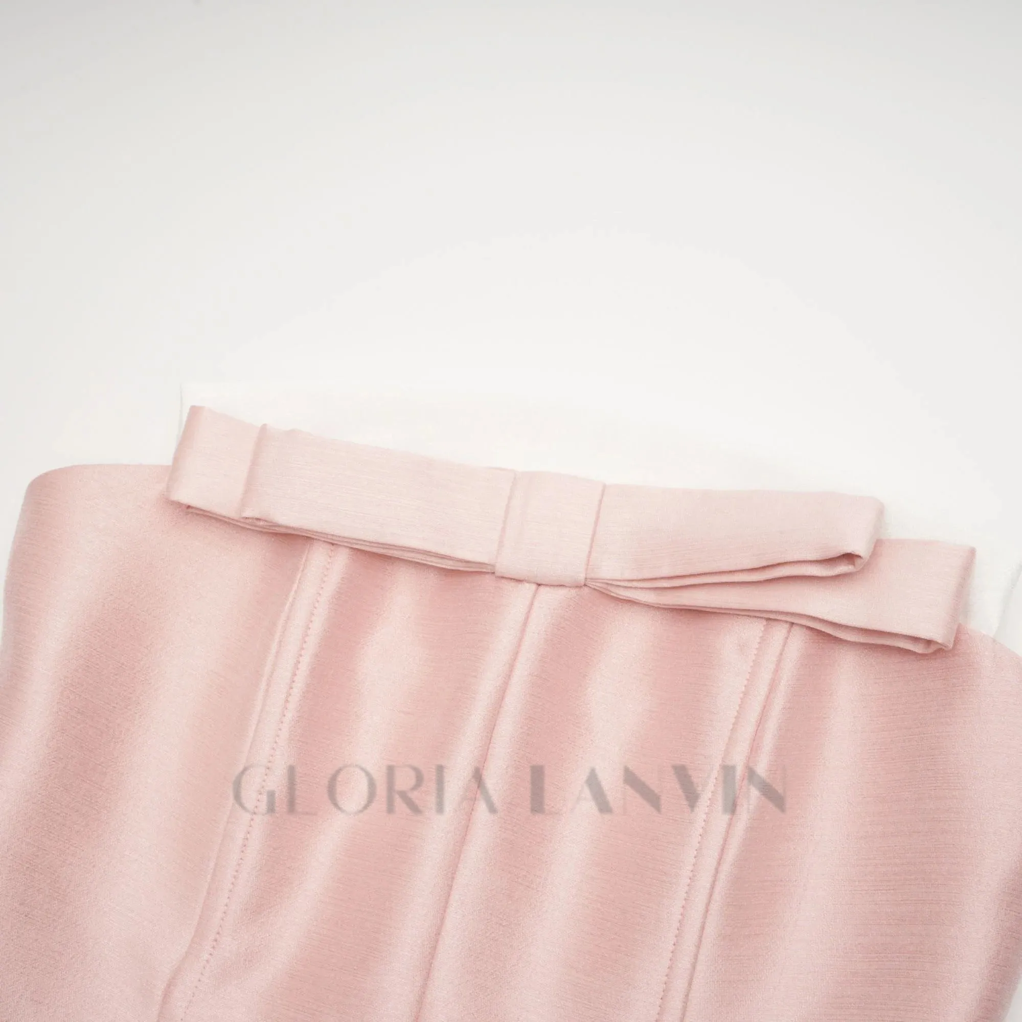 pink bowknot top skirt set Gloria Lanvin
