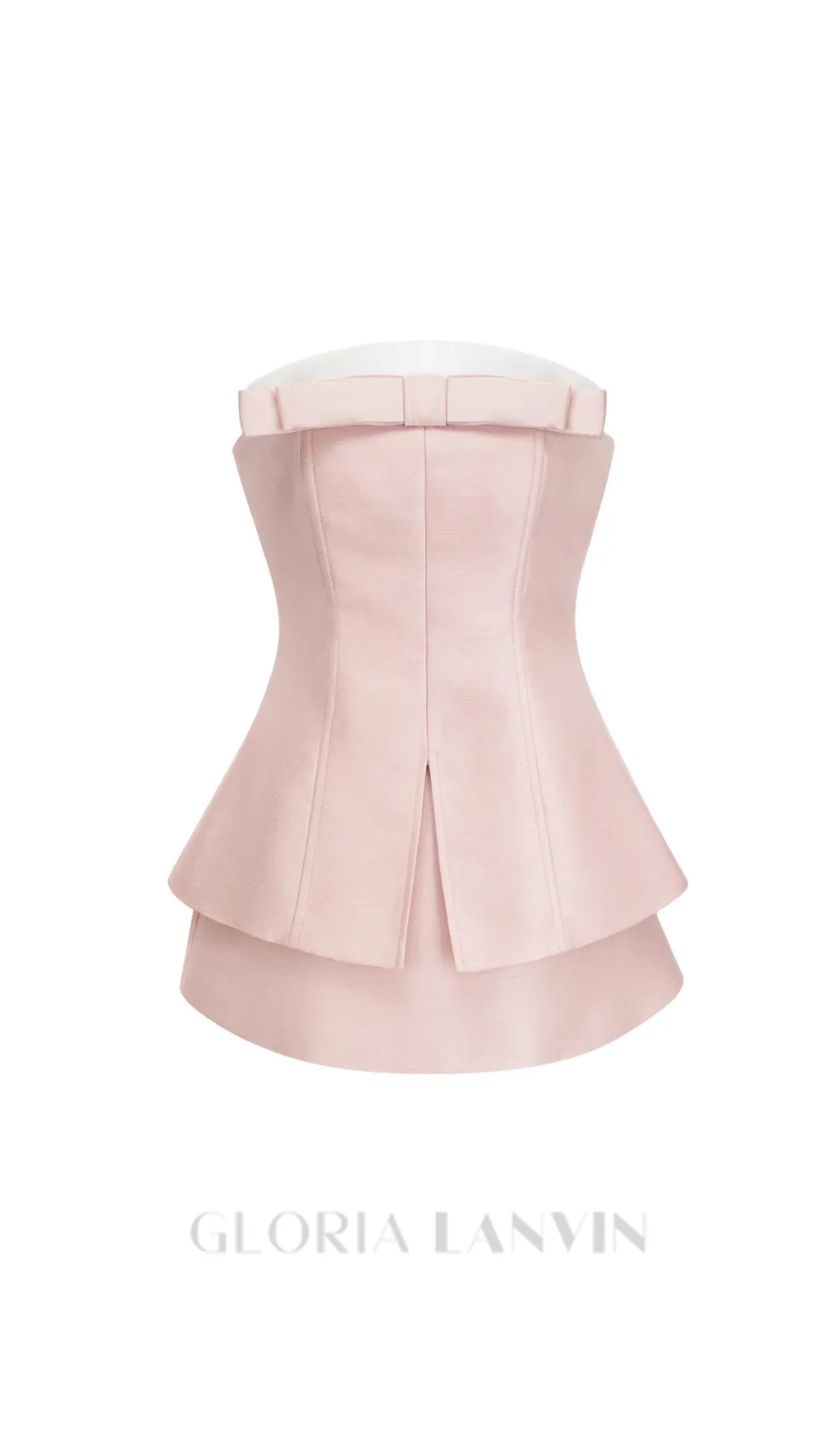 pink bowknot top skirt set Gloria Lanvin