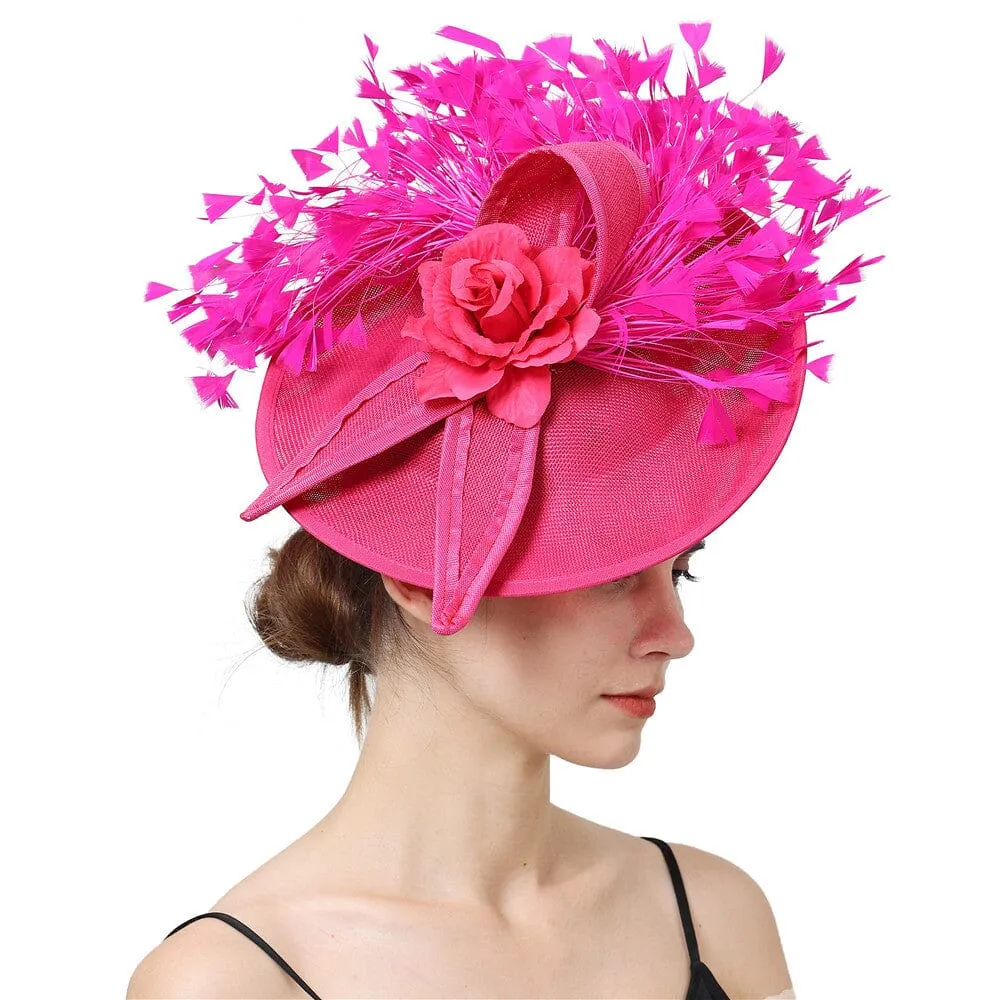 PINK ELEGANT FEATHER FASCINATORS Gloria Lanvin
