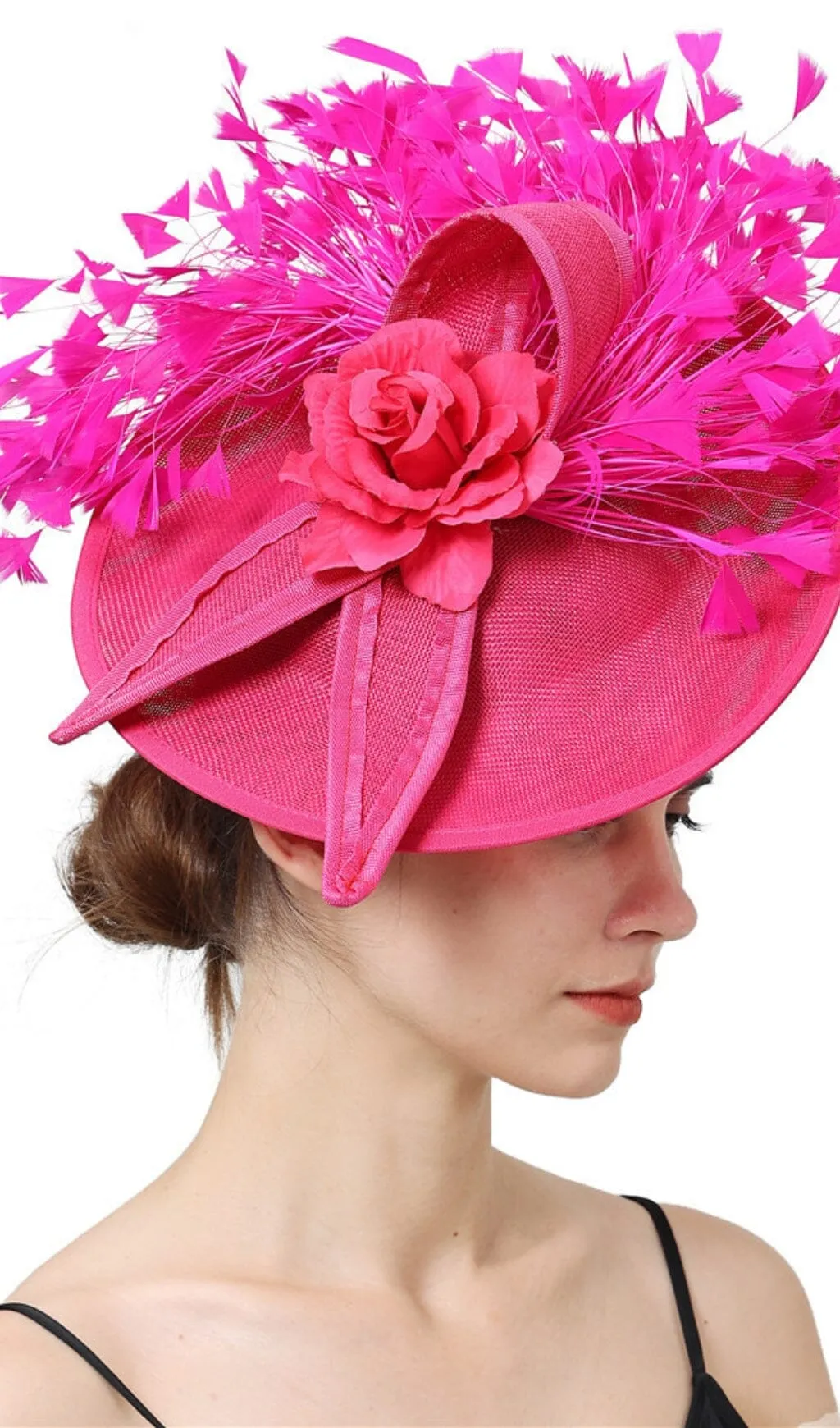 PINK ELEGANT FEATHER FASCINATORS Gloria Lanvin