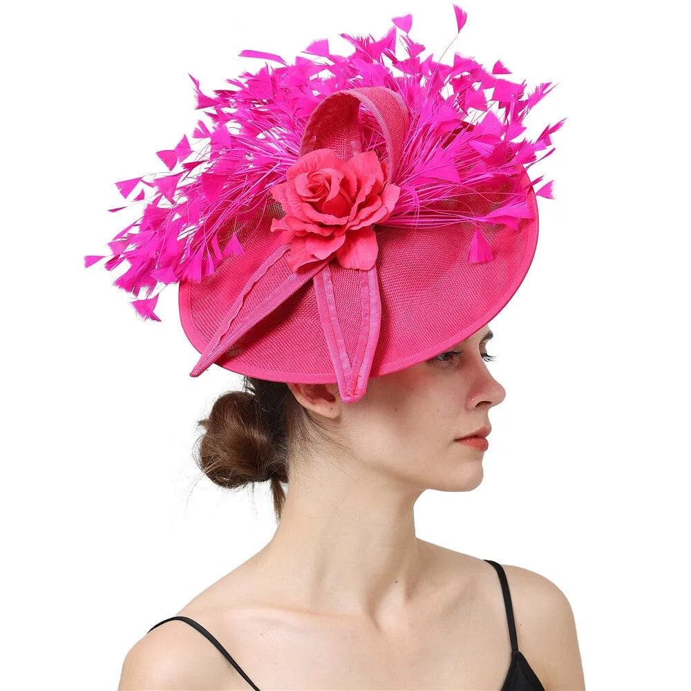 PINK ELEGANT FEATHER FASCINATORS Gloria Lanvin