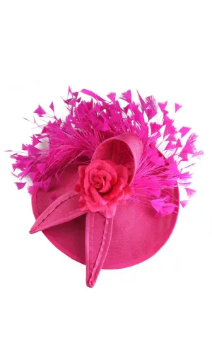 PINK ELEGANT FEATHER FASCINATORS Gloria Lanvin