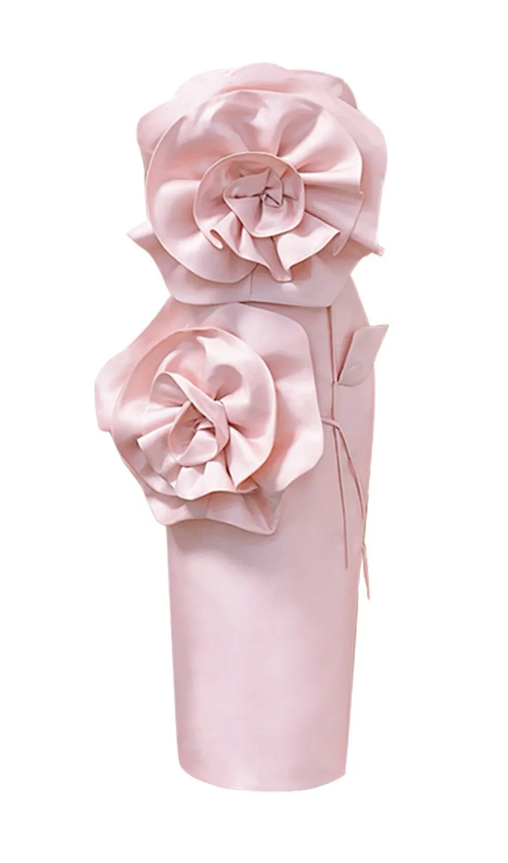 PINK FLORAL STRAPLESS TUBE TOP MIDI DRESS Gloria Lanvin
