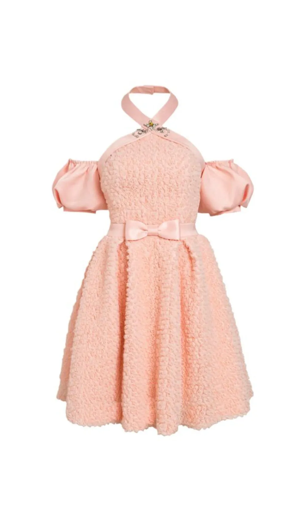 PINK HALTER NECK OFF SHOULDER MINI DRESS Gloria Lanvin