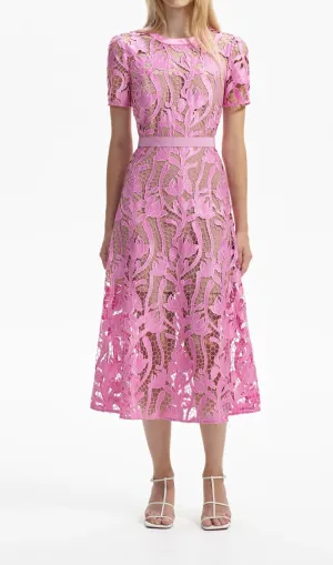 PINK LACE MIDI DRESS Gloria Lanvin