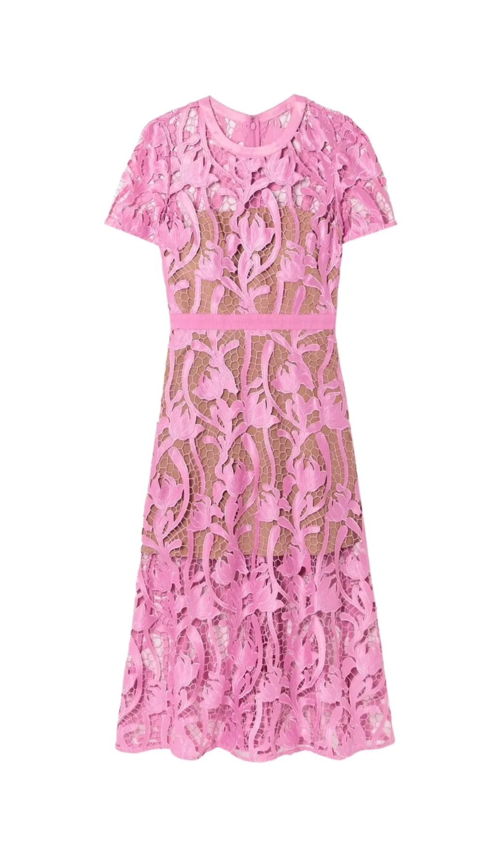 PINK LACE MIDI DRESS Gloria Lanvin