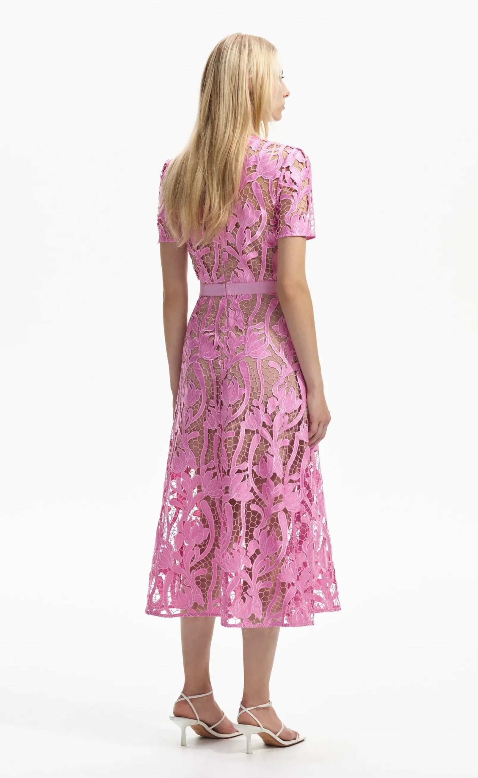 PINK LACE MIDI DRESS Gloria Lanvin