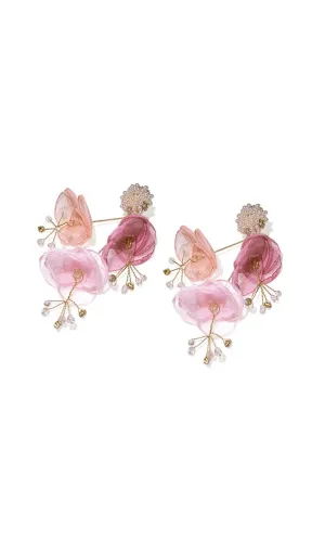 pink Pearl floral earrings Gloria Lanvin