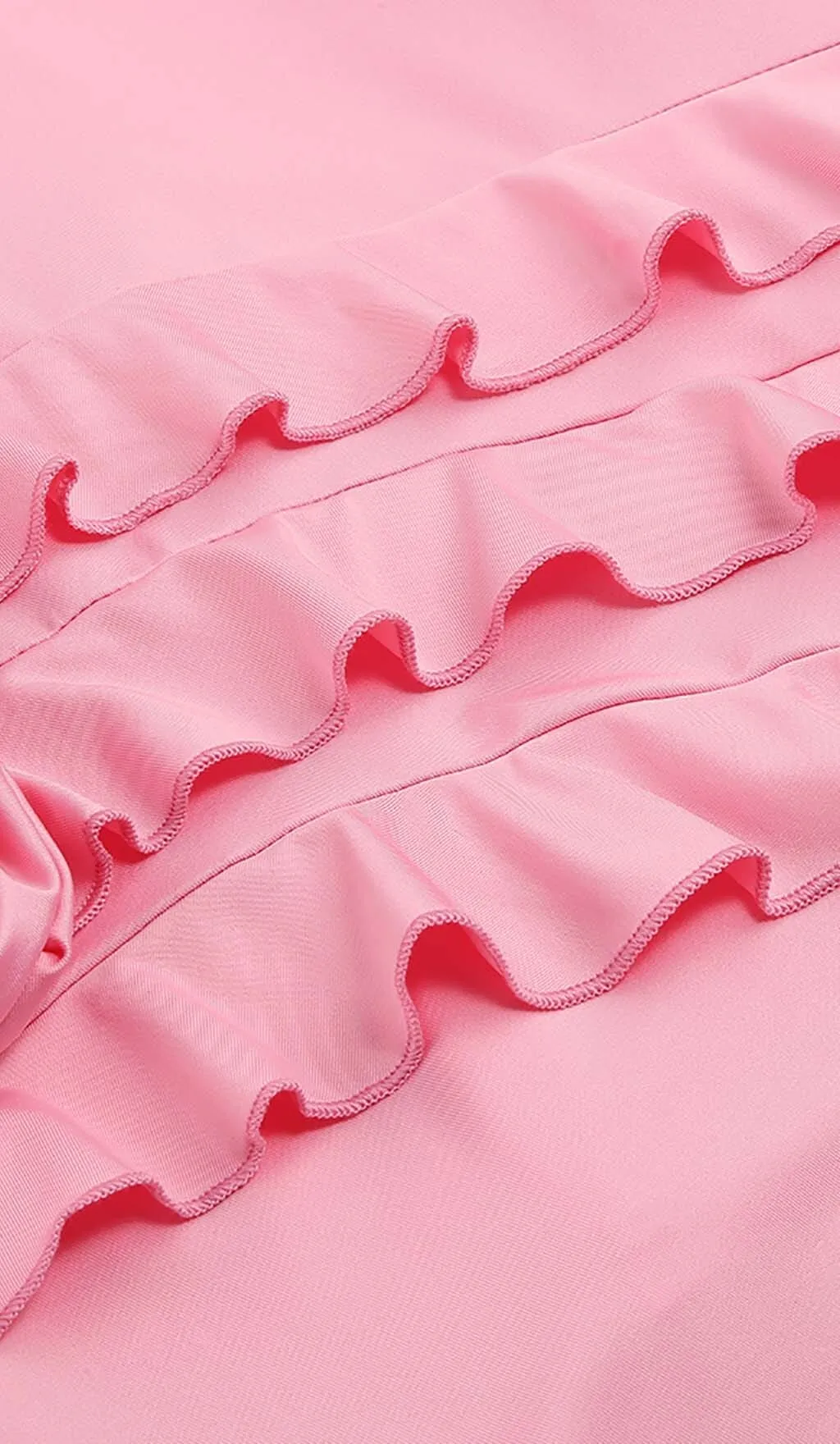PINK ROSE-DETAIL RUFFLED MINI DRESS Gloria Lanvin