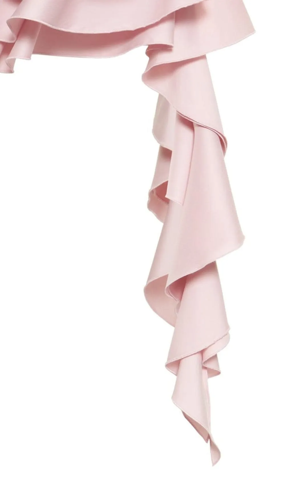 PINK RUFFLE-DETAIL HALTER CROP TOP Gloria Lanvin