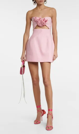 PINK STRAPLESS CUTOUT MINI DRESS Gloria Lanvin