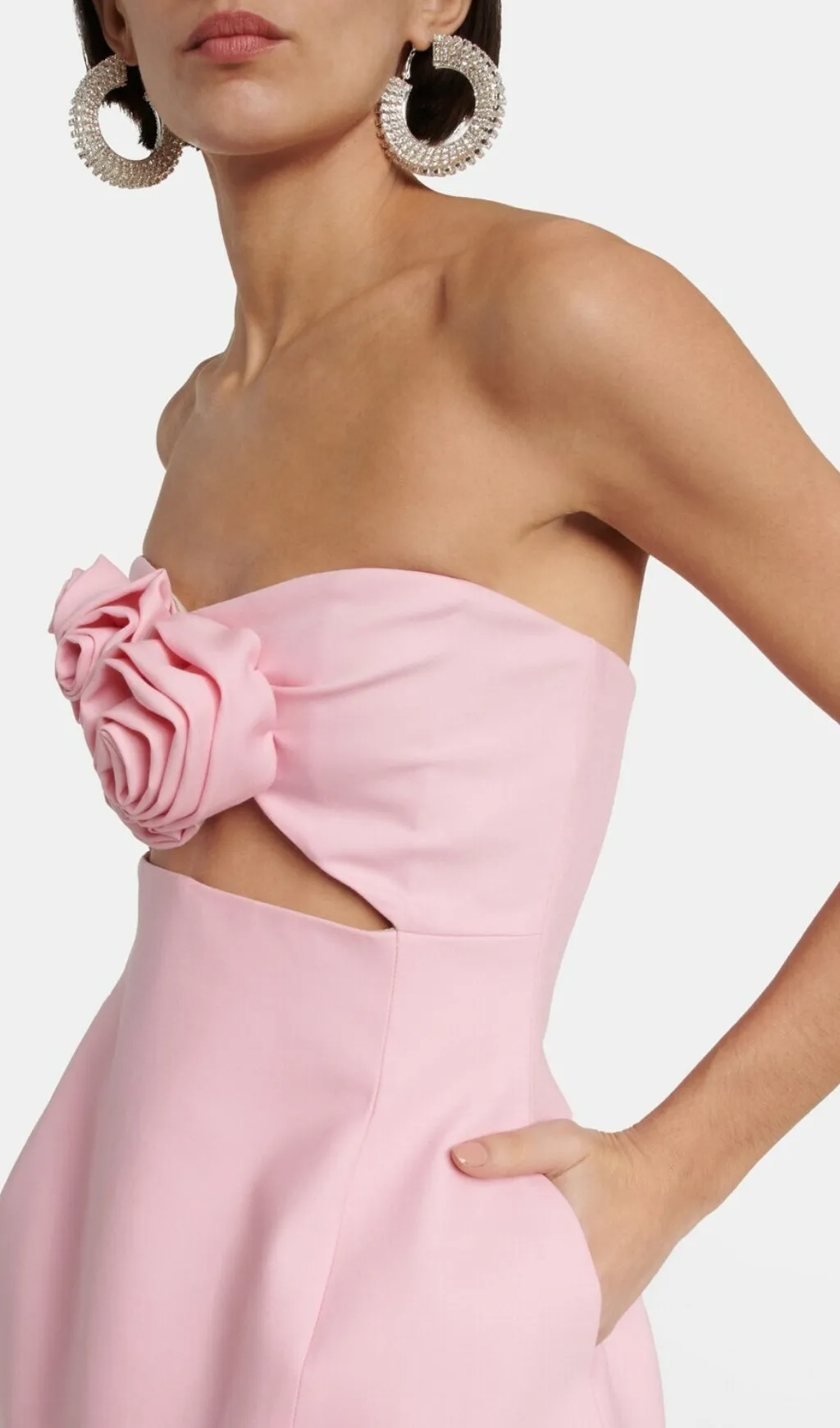 PINK STRAPLESS CUTOUT MINI DRESS Gloria Lanvin