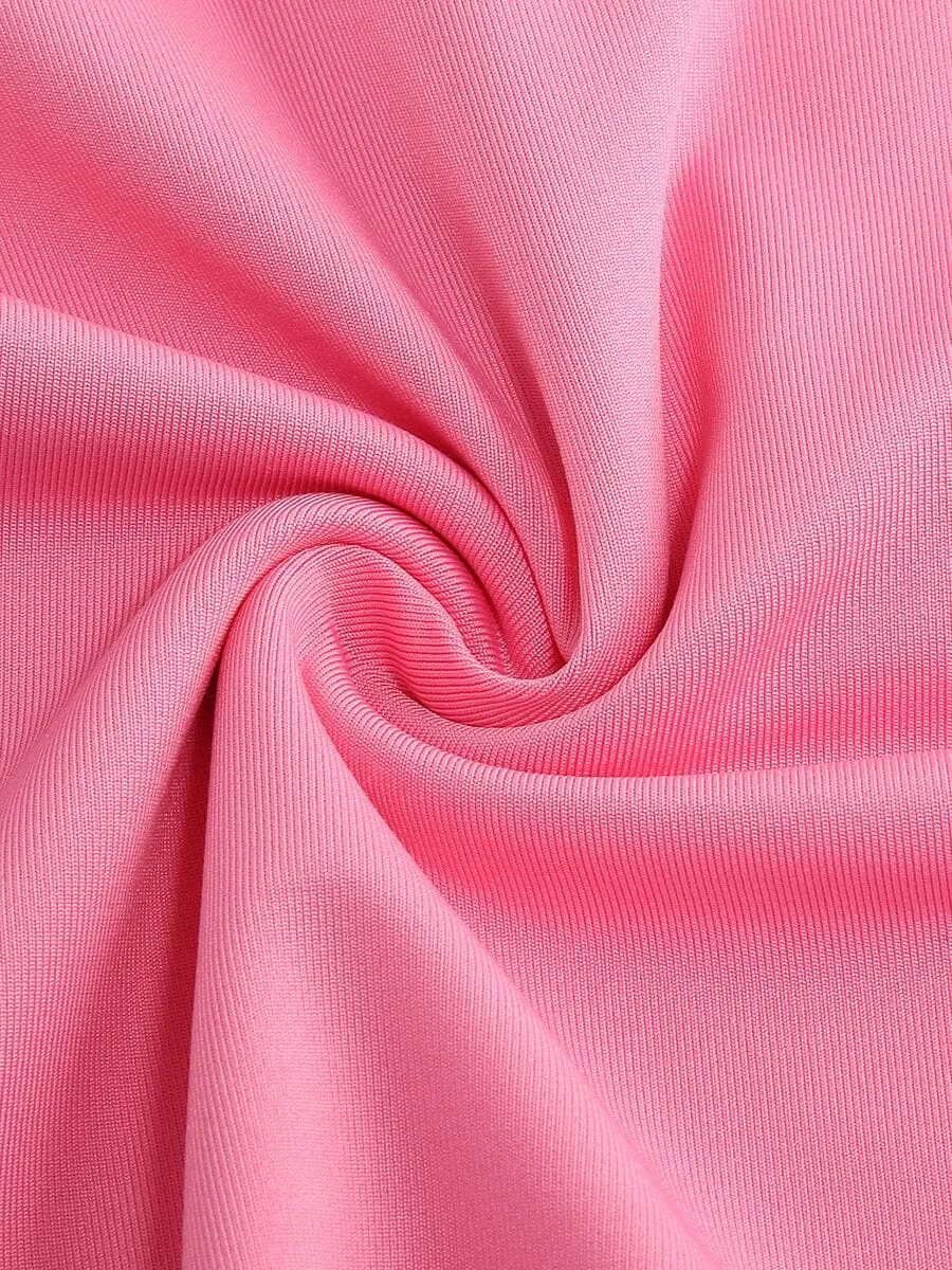 PINK STRAPLESS FEATHER BODYCON MINI DRESS Gloria Lanvin