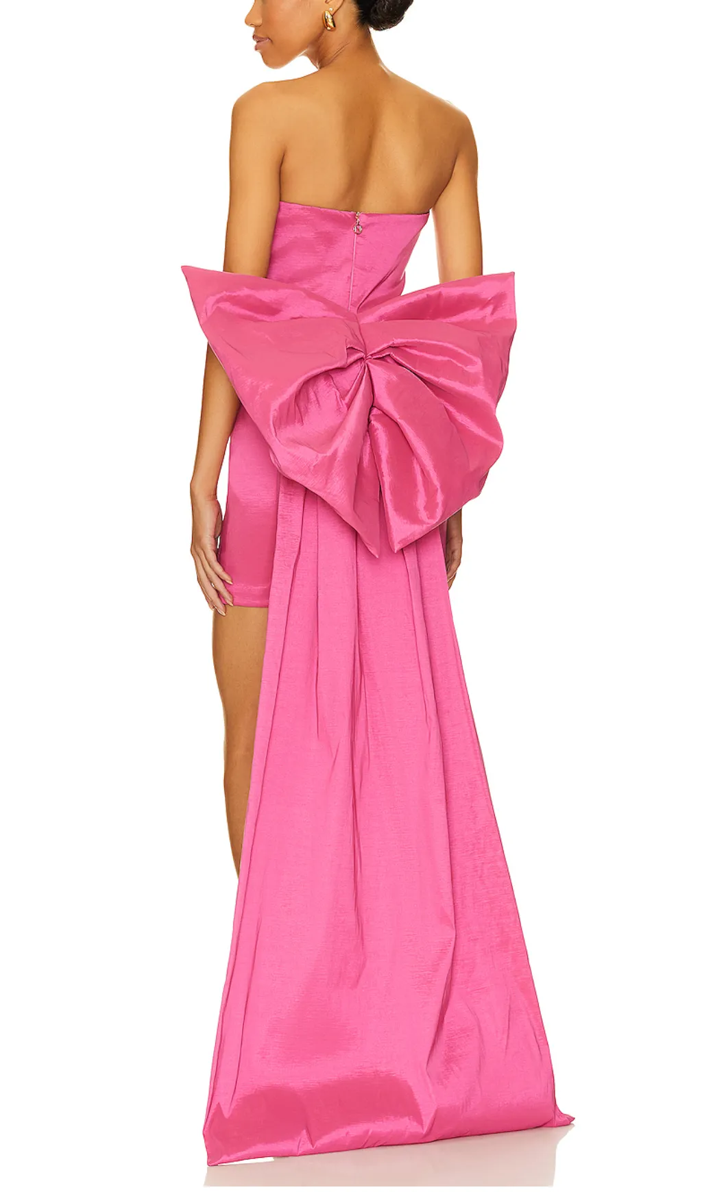PINK TAFFETA STRAPLESS BOW MINI DRESS Gloria Lanvin