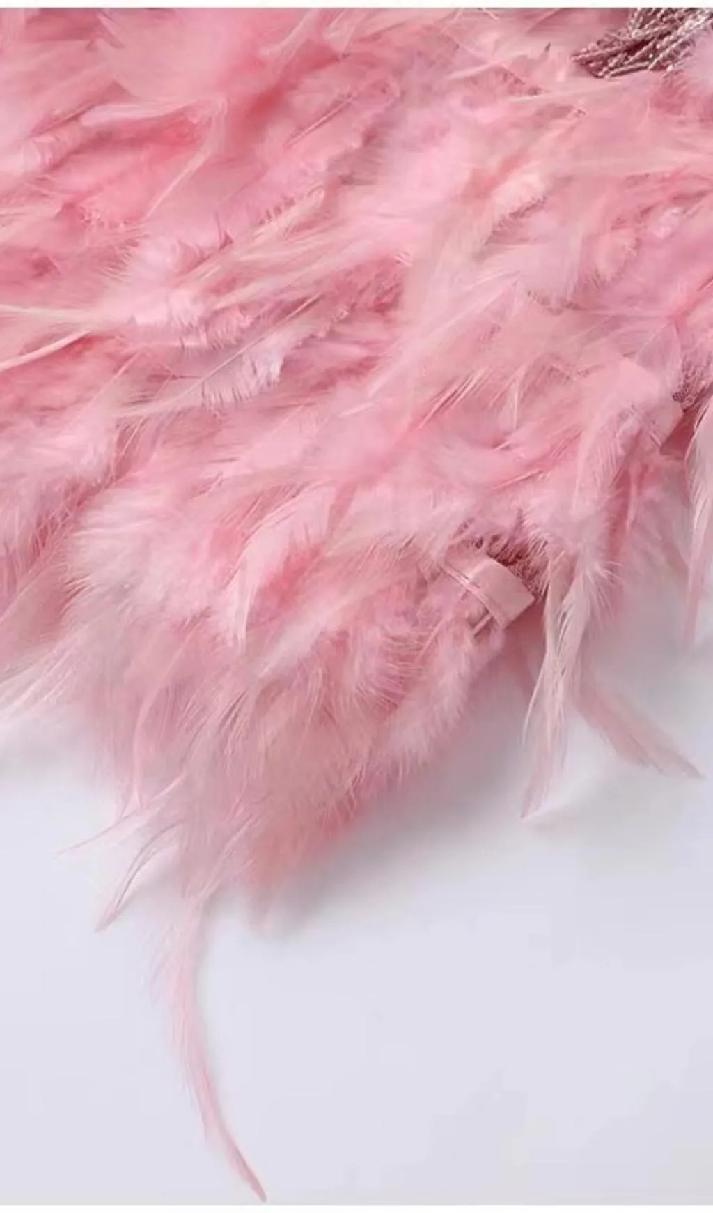PINK TASSEL FEATHER MINI DRESS Gloria Lanvin