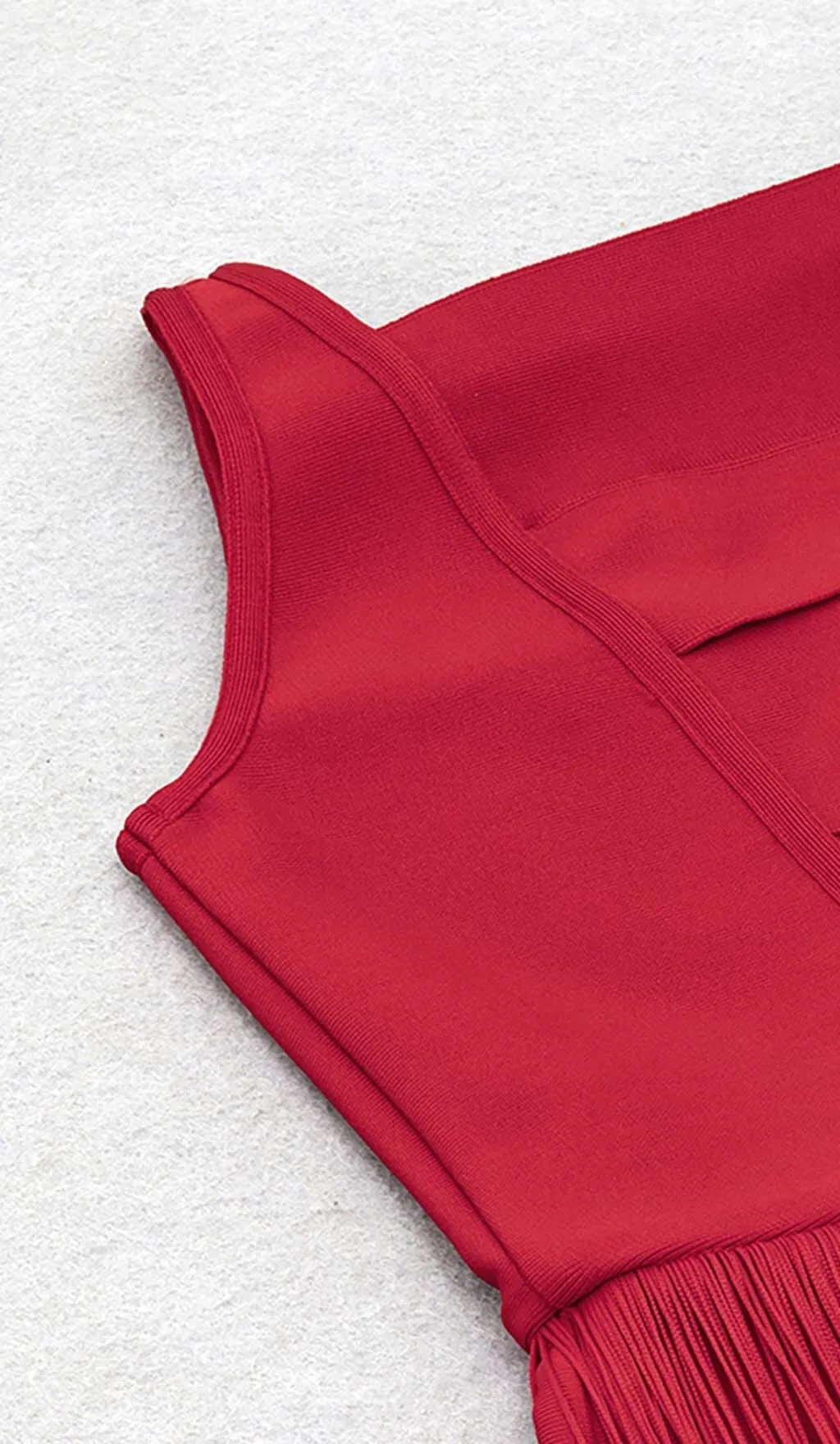 PLUS CUTOUT TASSEL MIDI DRESS IN RED Gloria Lanvin