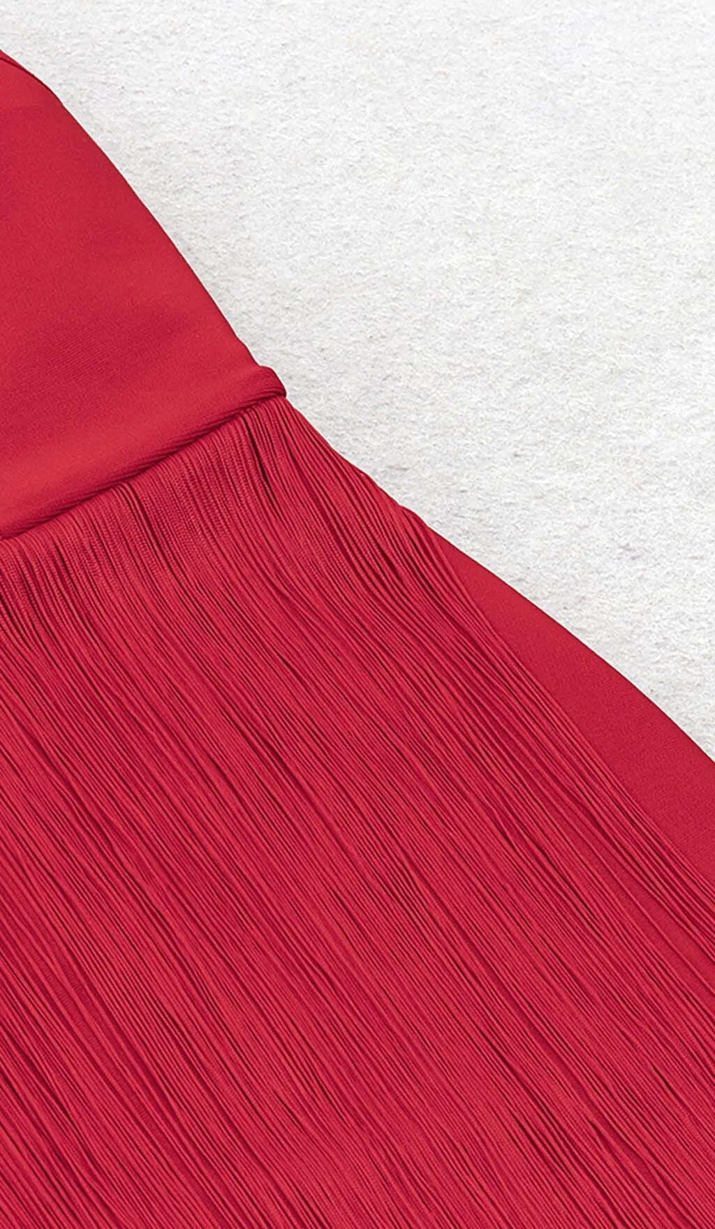 PLUS CUTOUT TASSEL MIDI DRESS IN RED Gloria Lanvin