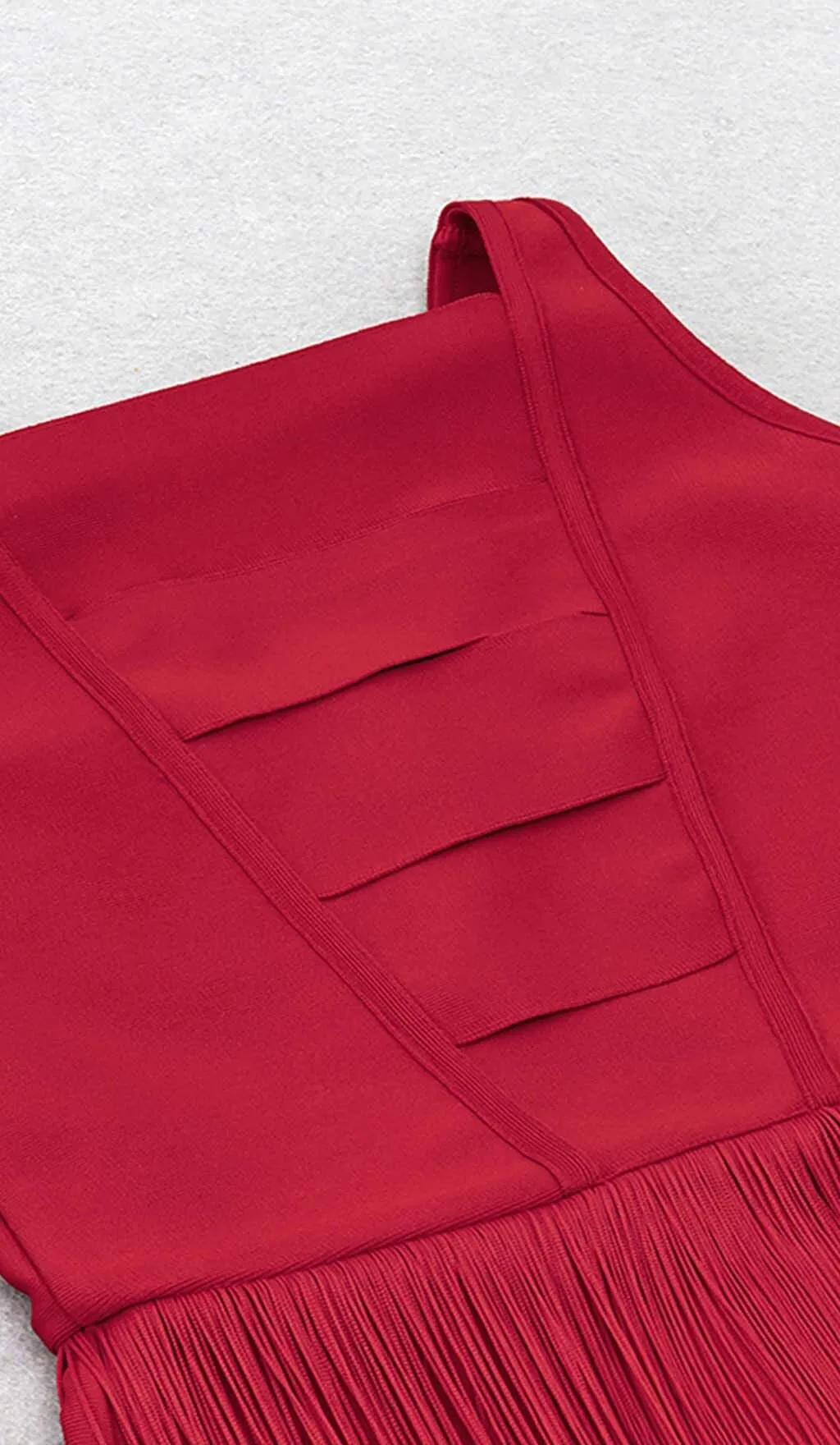 PLUS CUTOUT TASSEL MIDI DRESS IN RED Gloria Lanvin