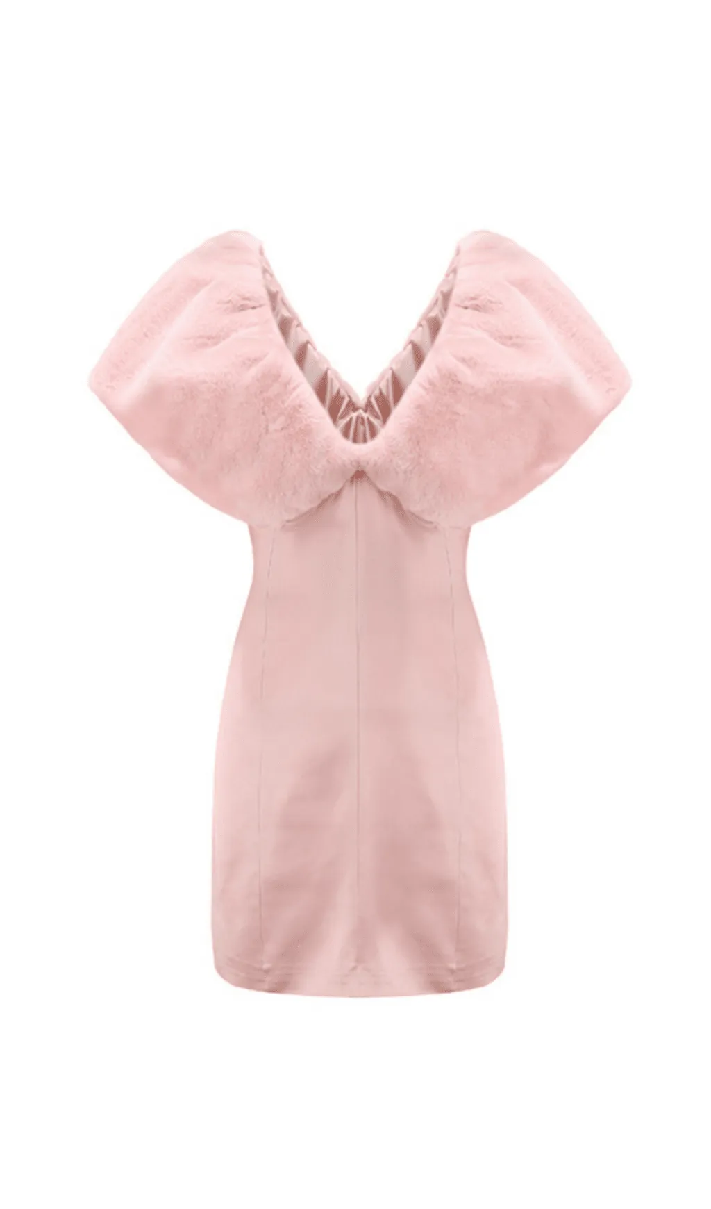 PLUSH SHAWL WARM AND SKINNY MINI DRESS IN PINK Gloria Lanvin