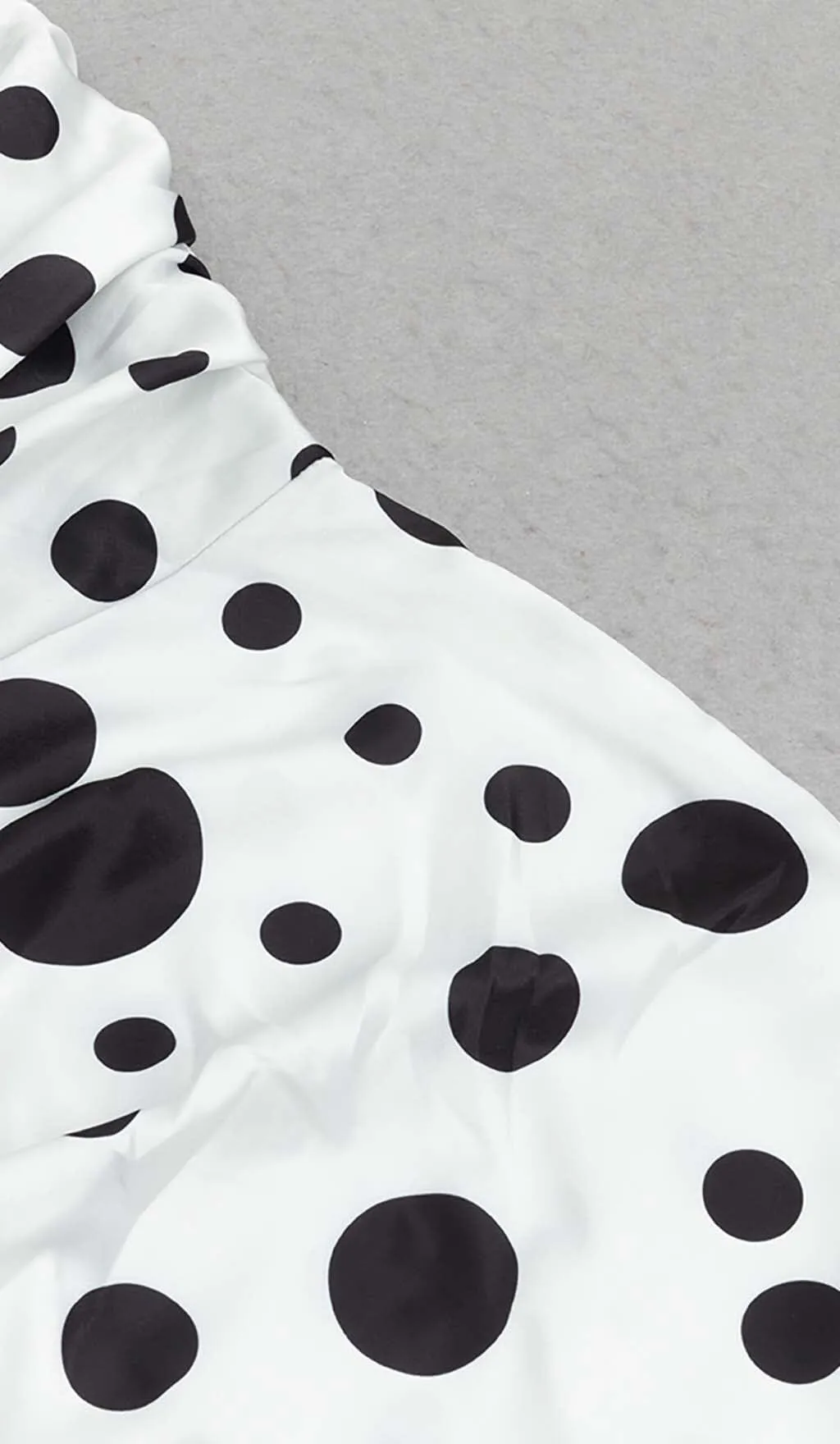 POLKA DOT PRINT RUCHED MERMAID MAXI DRESS Gloria Lanvin