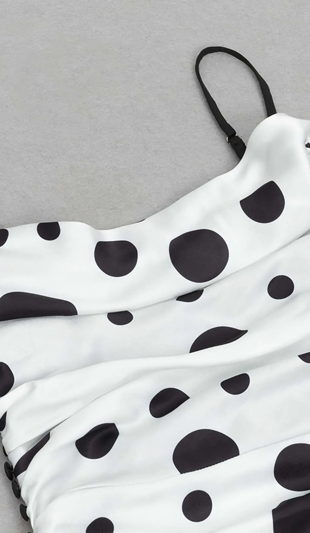 POLKA DOT PRINT RUCHED MERMAID MAXI DRESS Gloria Lanvin