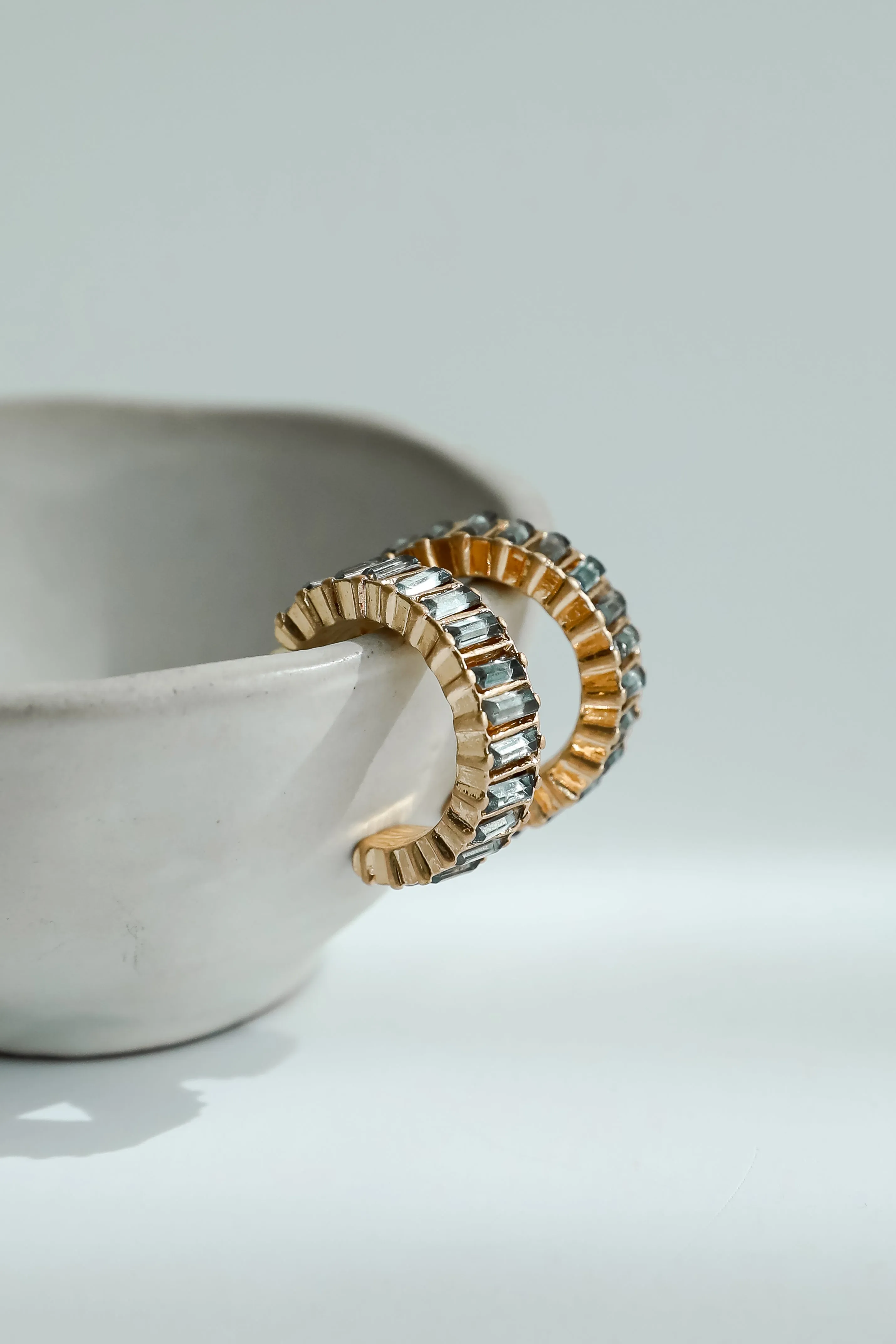 Presley Gold Gemstone Hoop Earrings