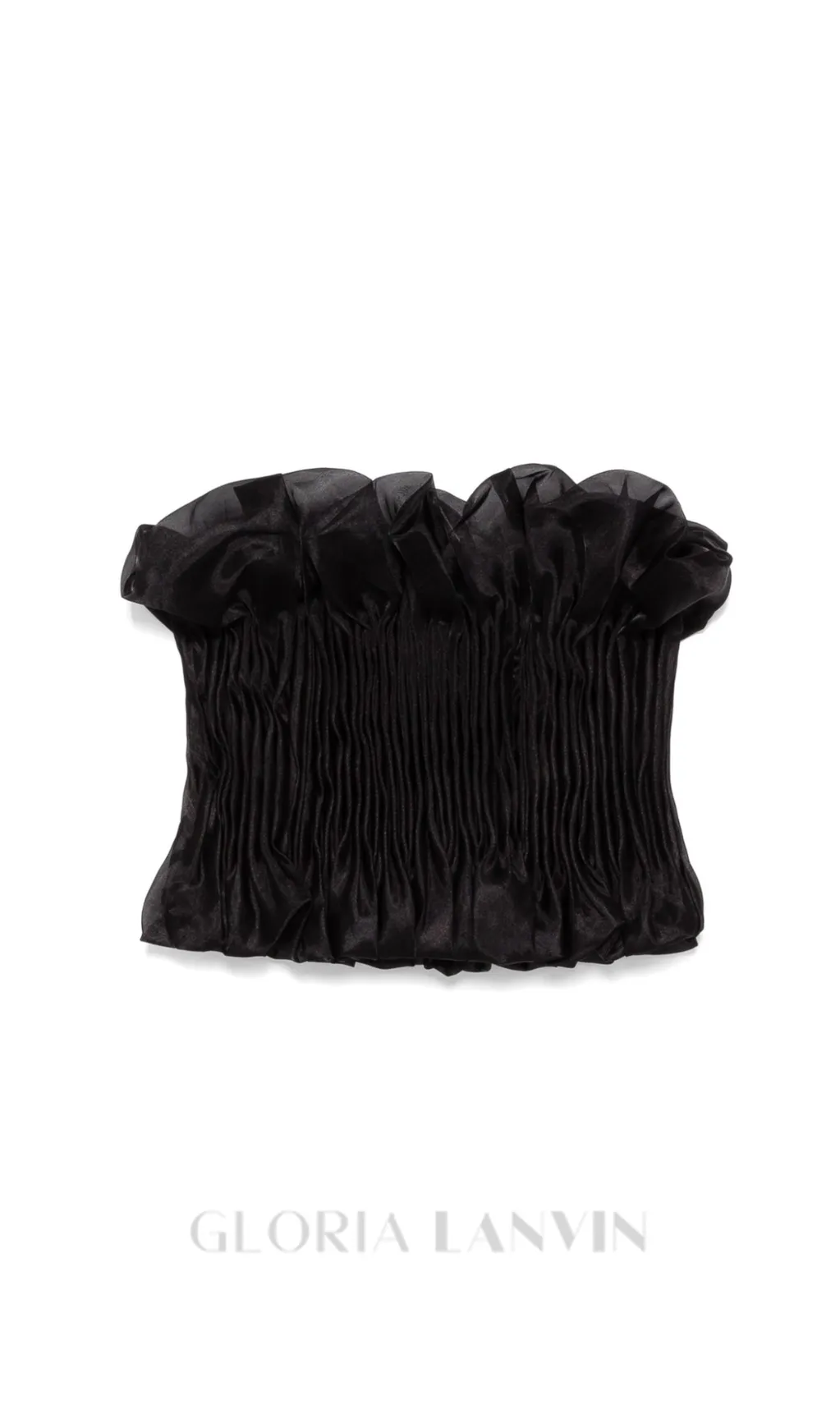 print ruffle trim top in black Gloria Lanvin