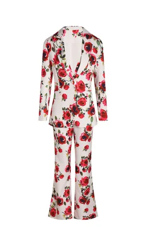 PRINTED LONG-SLEEVED SHIRT SUSPENDER TROUSERS SUIT Gloria Lanvin