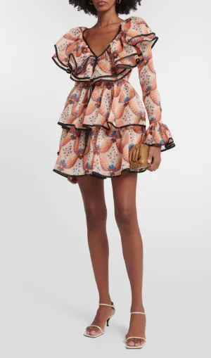 PRINTED RUFFLED MINI DRESS Gloria Lanvin